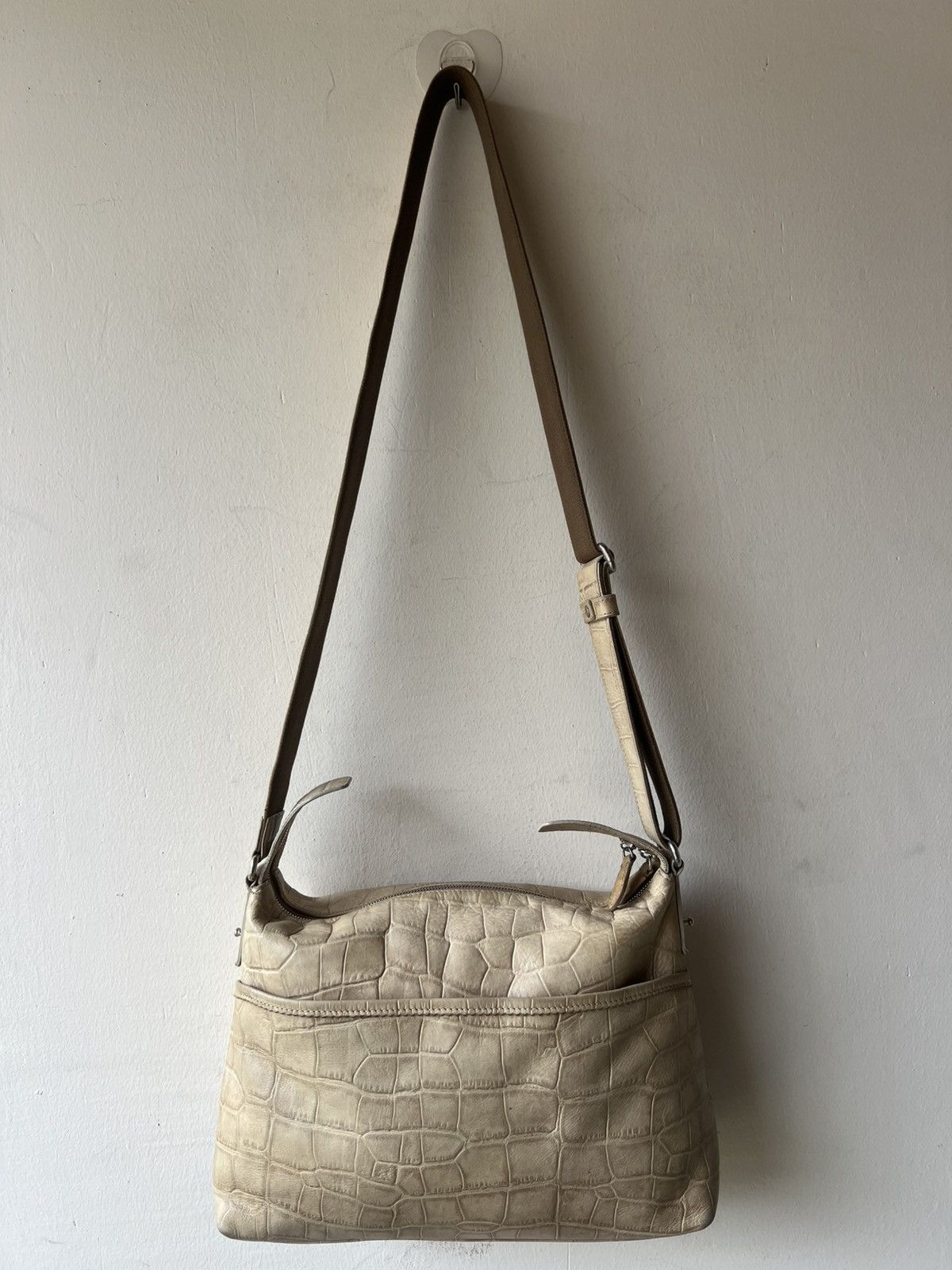 Leather COTO Japan Patina Embossed Crocodile All Leather Sling Bag Size ONE SIZE - 20 Thumbnail