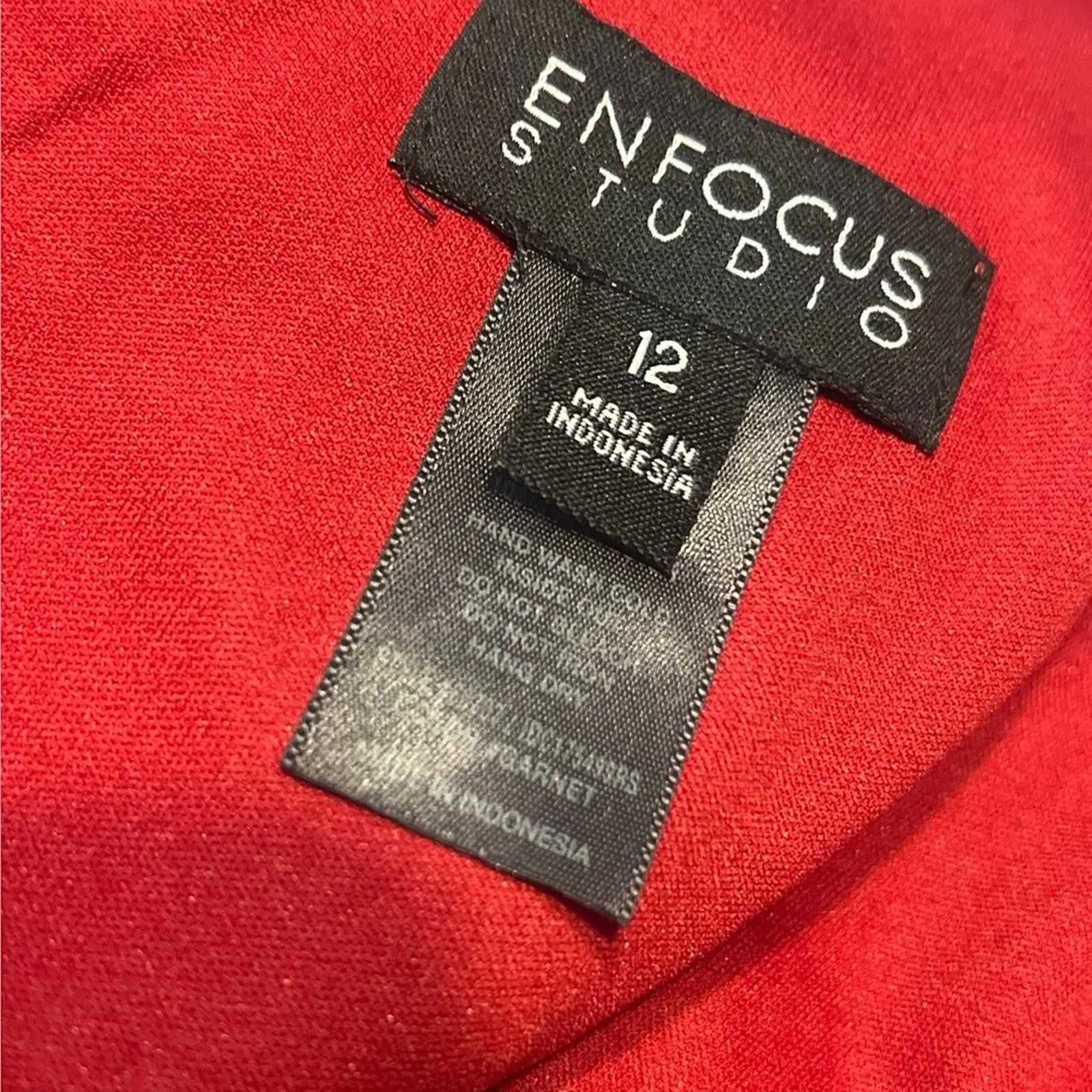 Other ENFOCUS STUDIO 12 Garnet Red Sparkle Maxi Side Slit Formal Size XL / US 12-14 / IT 48-50 - 5 Thumbnail