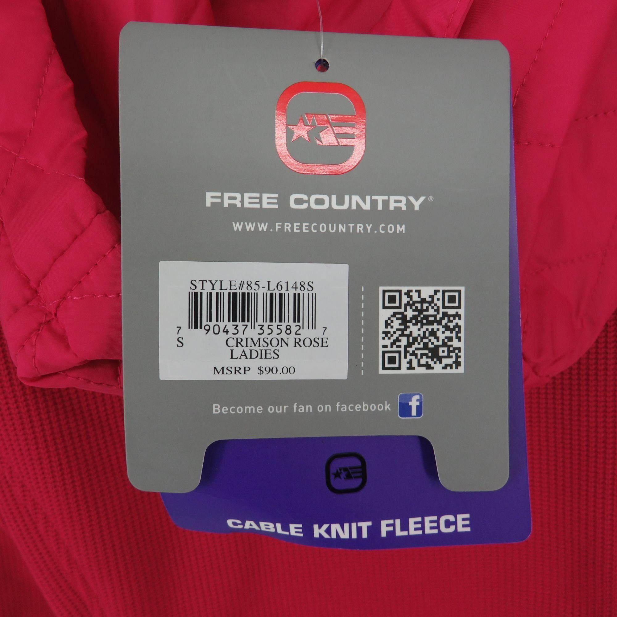 Other Free Country Small Women's Pink Cable Knit Fleece Jacket NWT Size S / US 4 / IT 40 - 7 Thumbnail