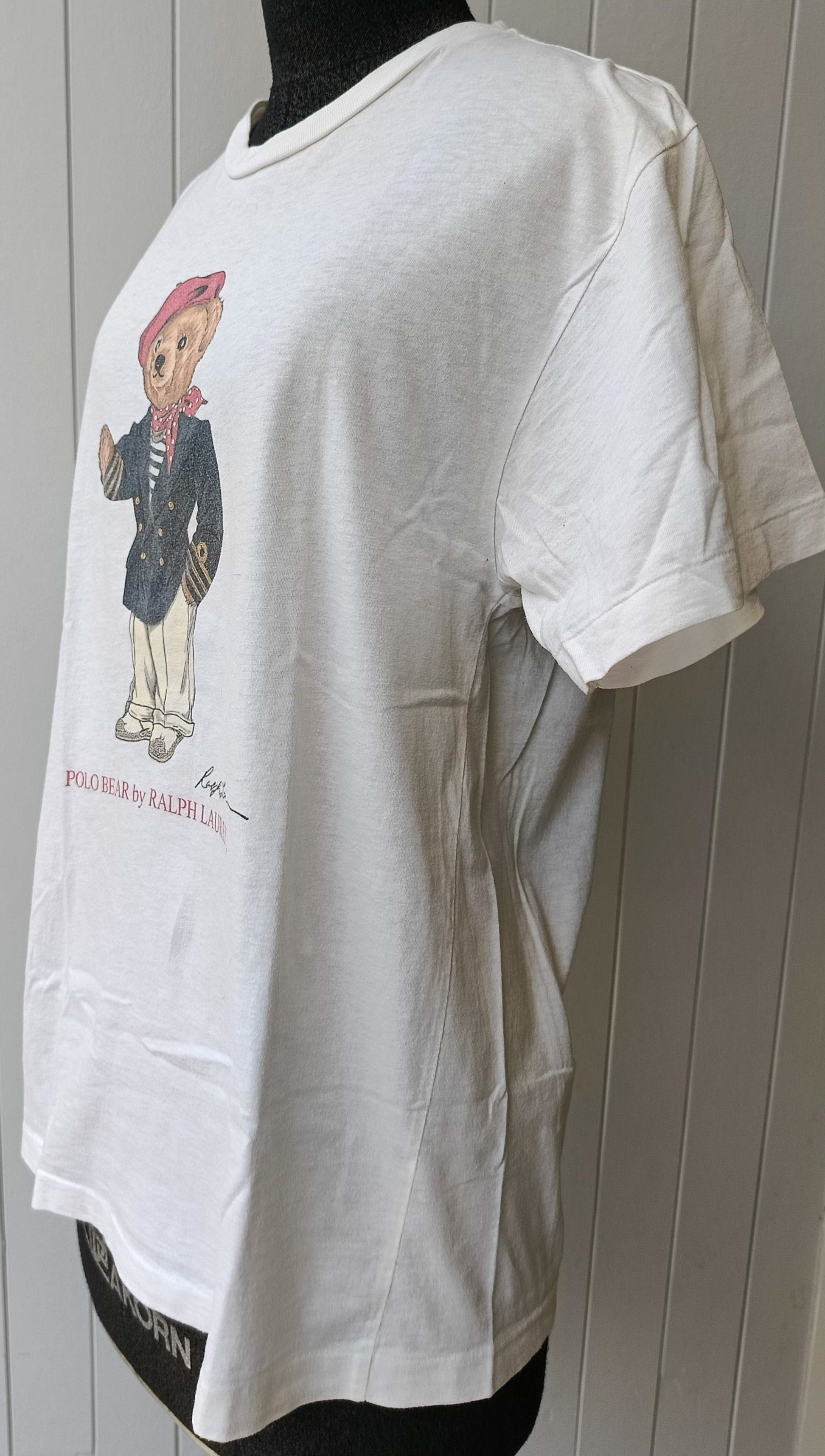 Polo Ralph Lauren × Ralph Lauren Ralph Lauren Polo 90s navy artist bear USA vtg white tshirt Size US M / EU 48-50 / 2 - 6 Thumbnail