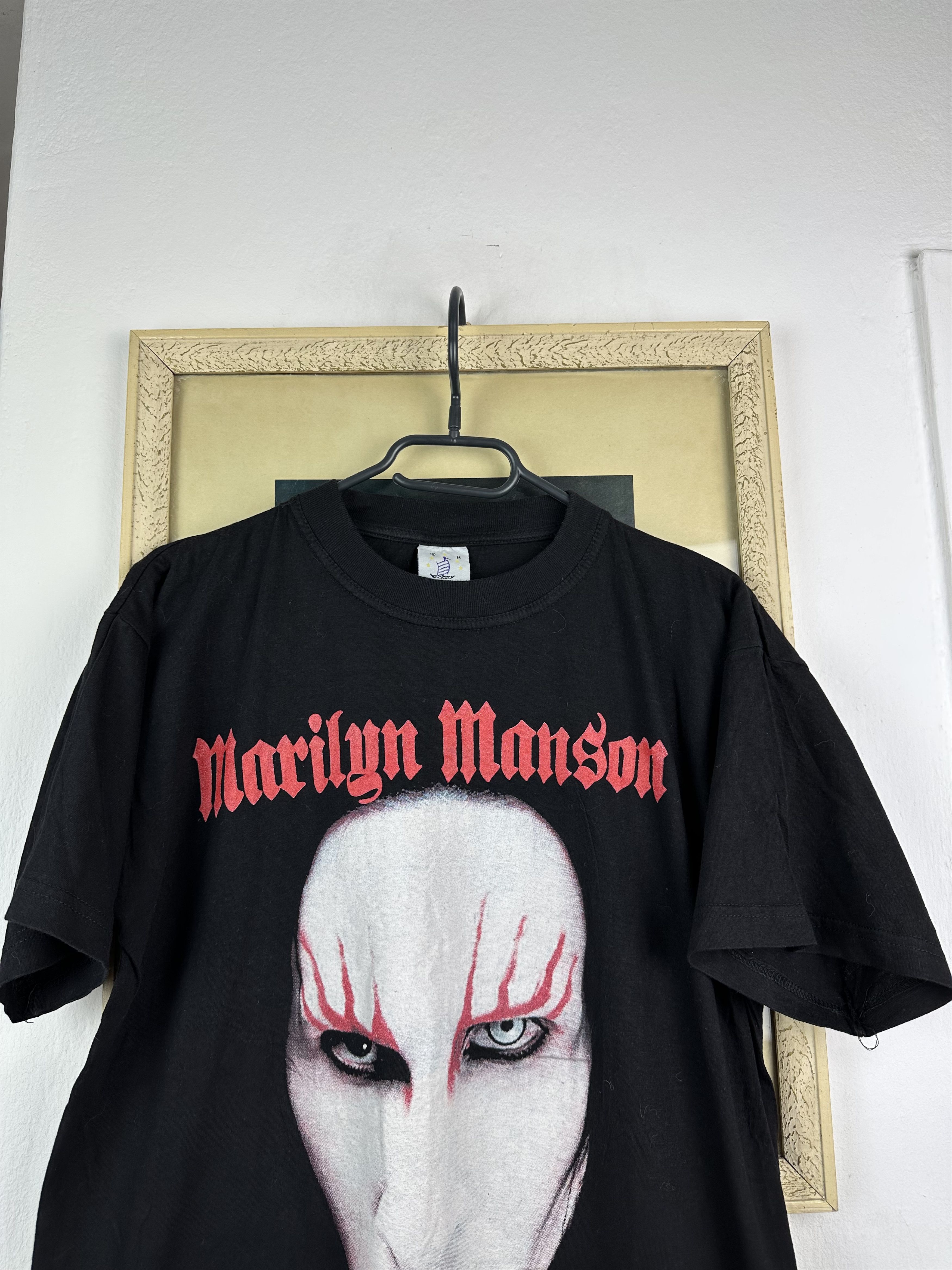 Band Tees Vintage Marilyn Manson Shirt Band Tee Rare Face Y2K Hype Size US M / EU 48-50 / 2 - 2 Thumbnail