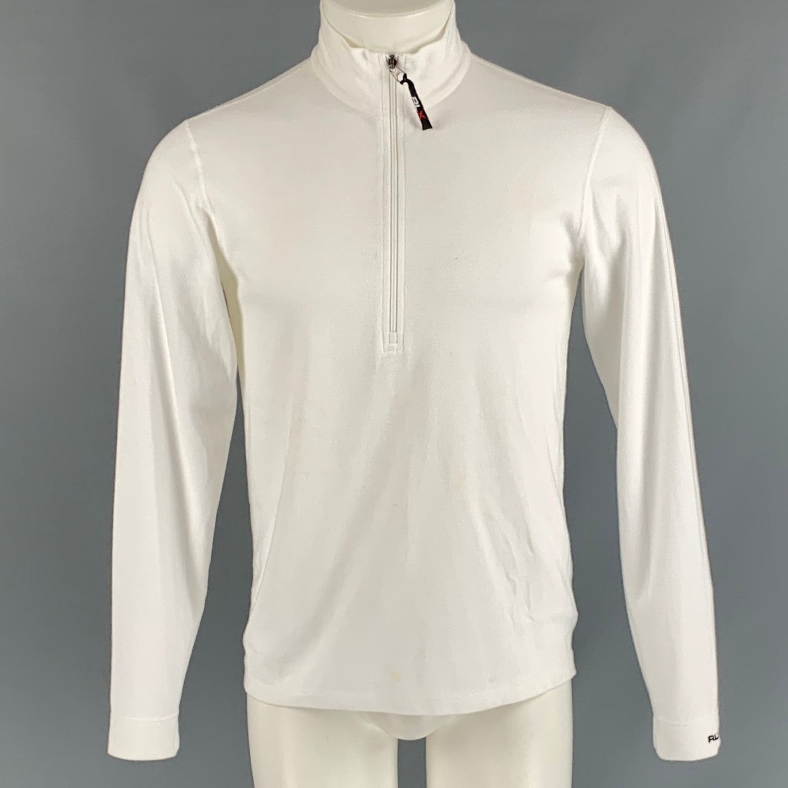 Ralph Lauren S White Polyester Cotton Half Zip Pullover Size US S / EU 44-46 / 1 - 1 Thumbnail