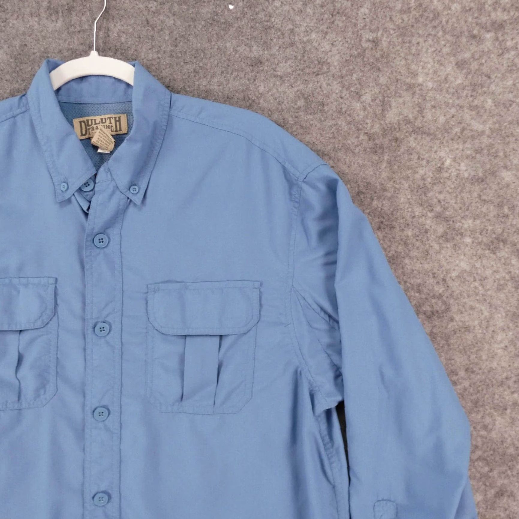 CO Duluth Trading Co Shirt Men Medium Long Sleeve Button Up Blue Lightweight Vented Size US M / EU 48-50 / 2 - 7 Thumbnail