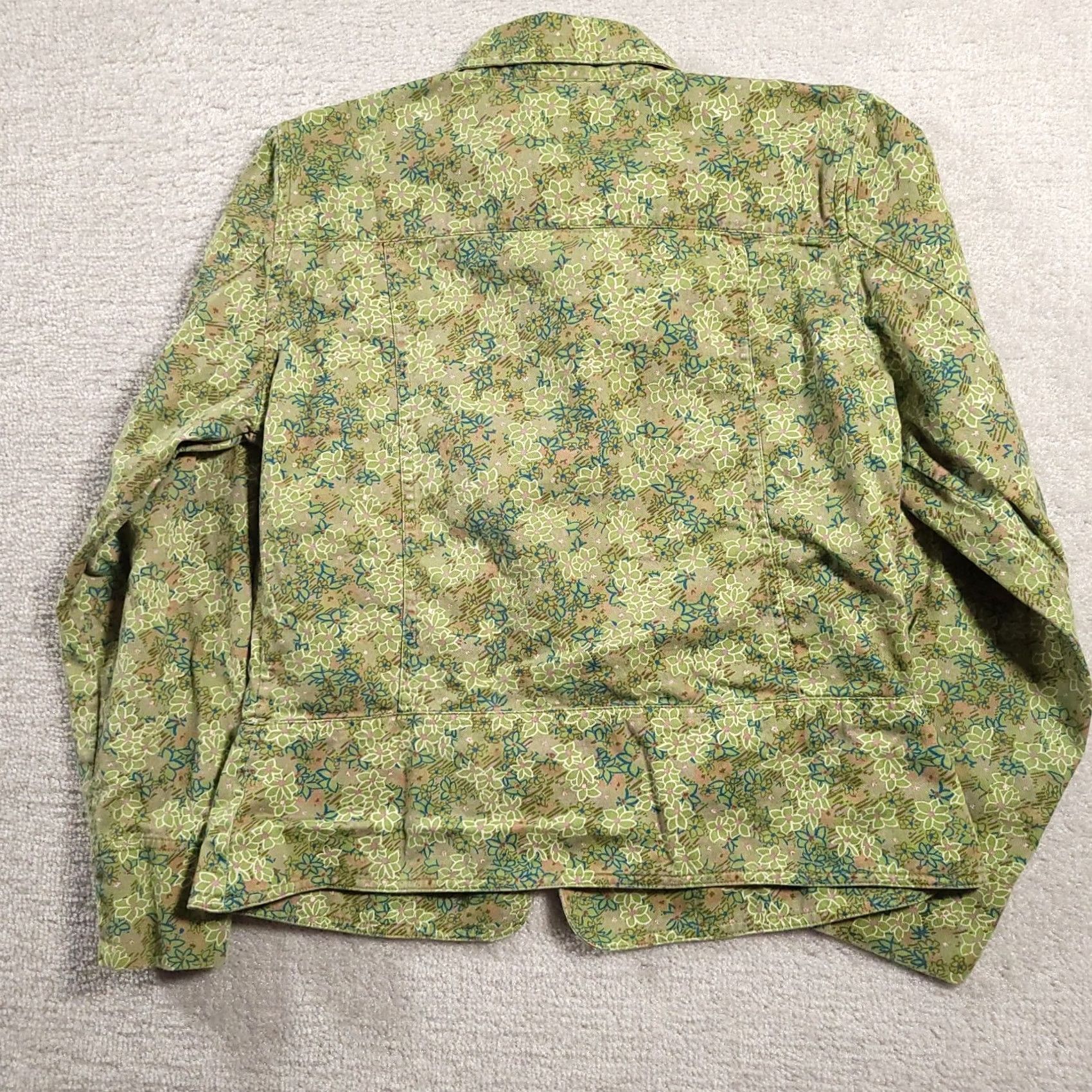 Vintage Christopher & Banks Women Denim Jacket Size M Button Up Floral Y2K Size M / US 6-8 / IT 42-44 - 7 Thumbnail