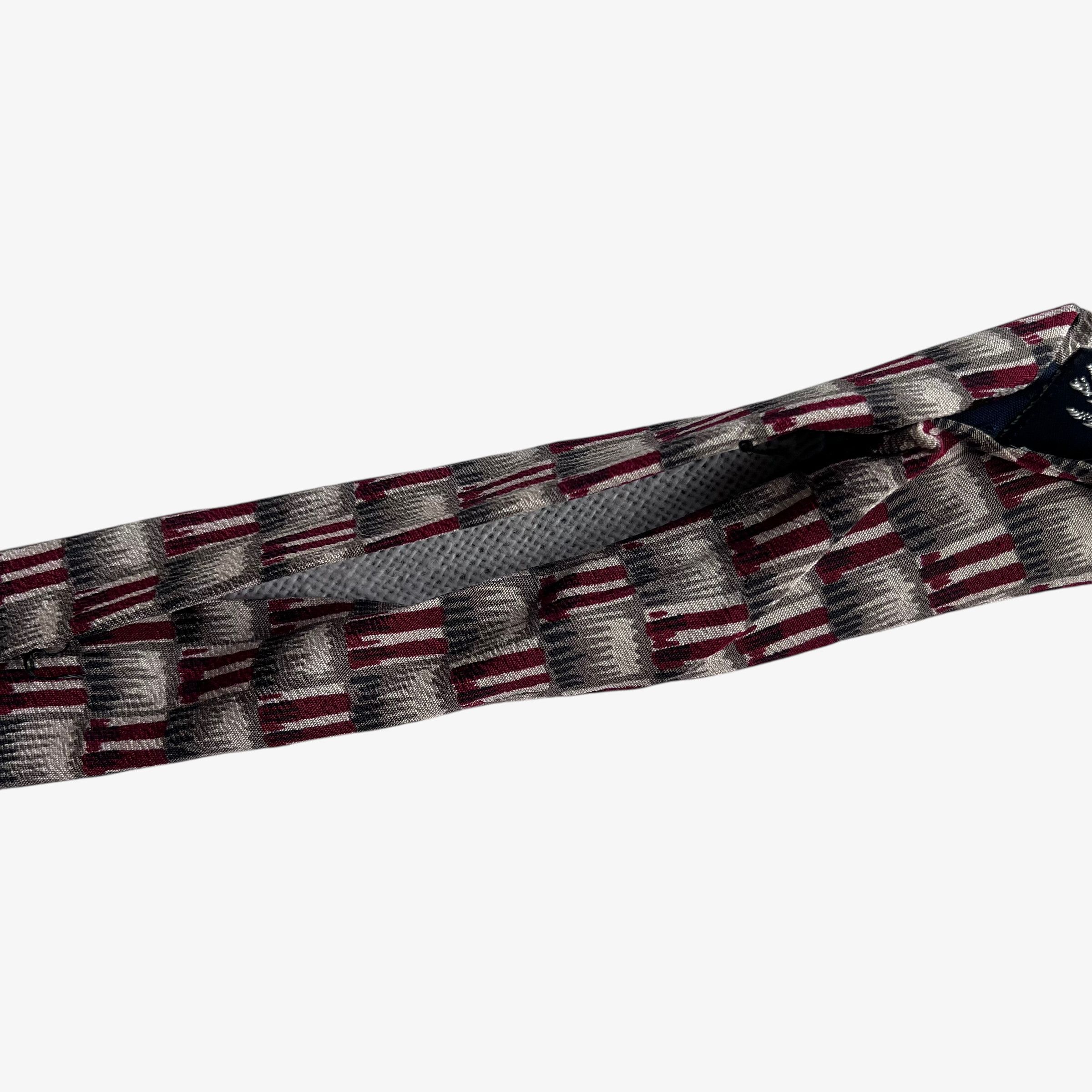Burberry Vintage 80s Burberry Abstract Geometric Striped Silk Tie Size ONE SIZE - 5 Thumbnail