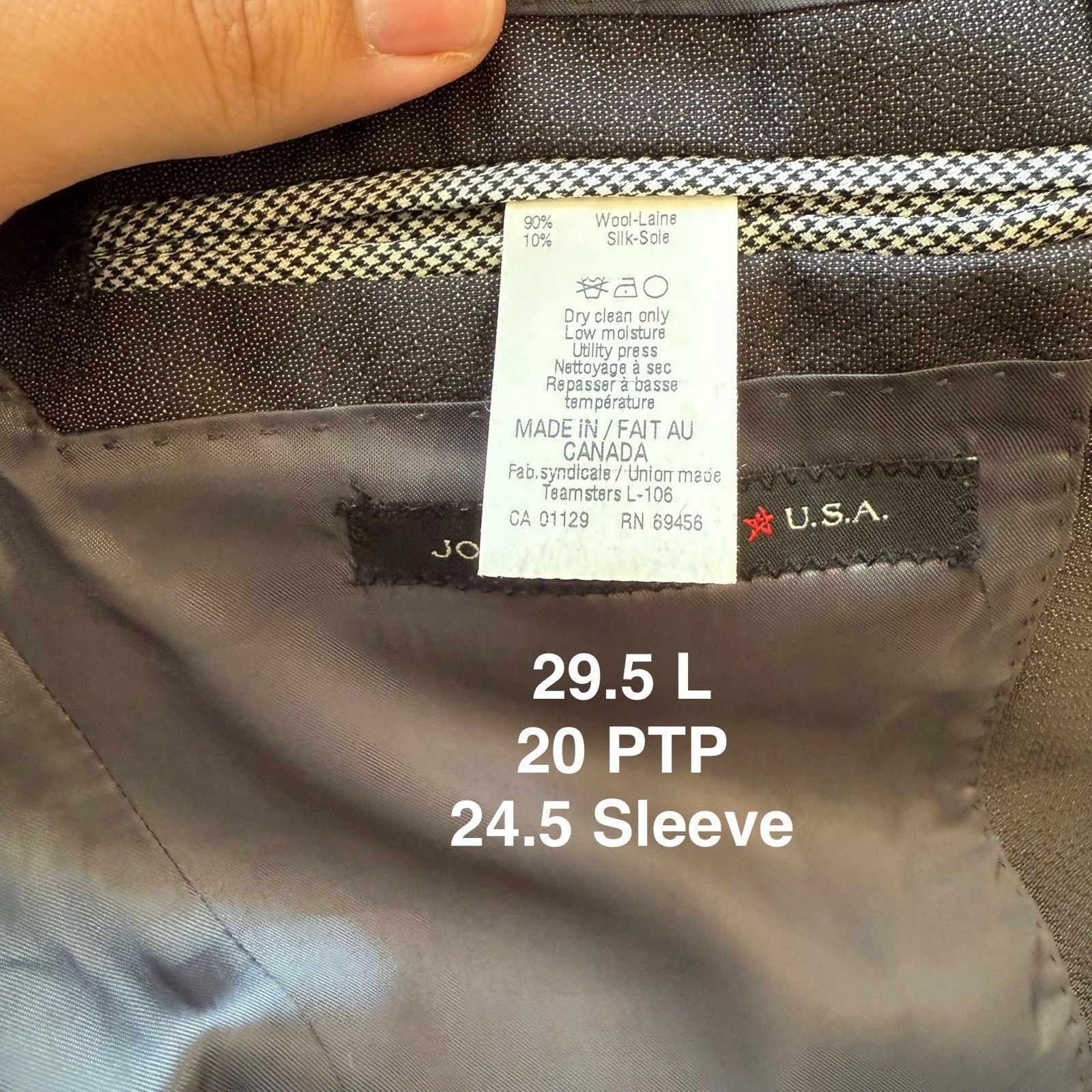 John Varvatos John Varvatos Blazer Medium Gray Black Wool Soho Fit Jacket Size 40R - 9 Thumbnail