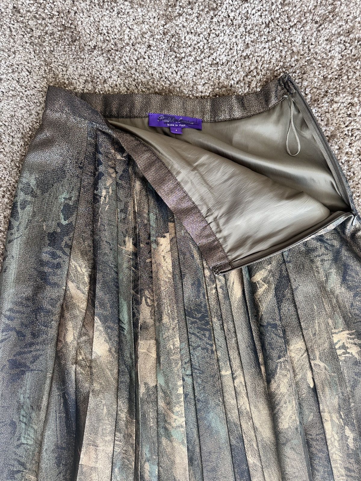 Ralph Lauren Purple Label Ralph Lauren Collection Hand Painted Pleated Skirt Size 27" / US 4 / IT 40 - 9 Thumbnail