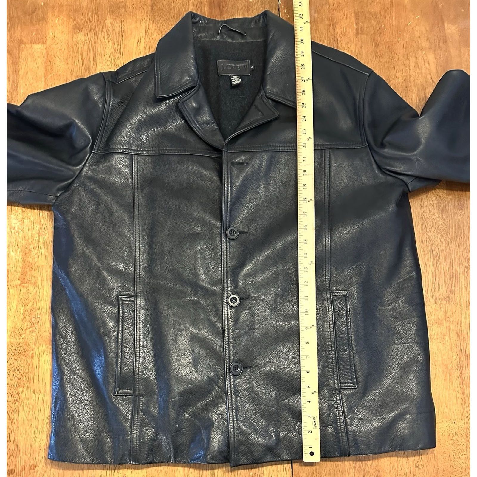 J.Crew VINTAGE J. Crew Leather Jacket XL Button Up Wool Lined Mens Black Size US XL / EU 56 / 4 - 6 Thumbnail