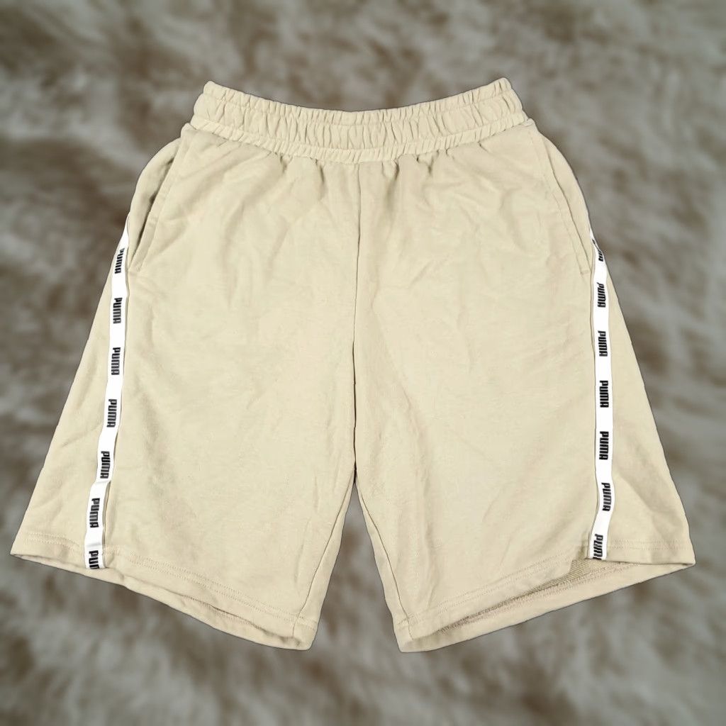 Puma Puma Sweat Shorts Mens Small Beige Sports Running Training Size US 29 - 1 Thumbnail
