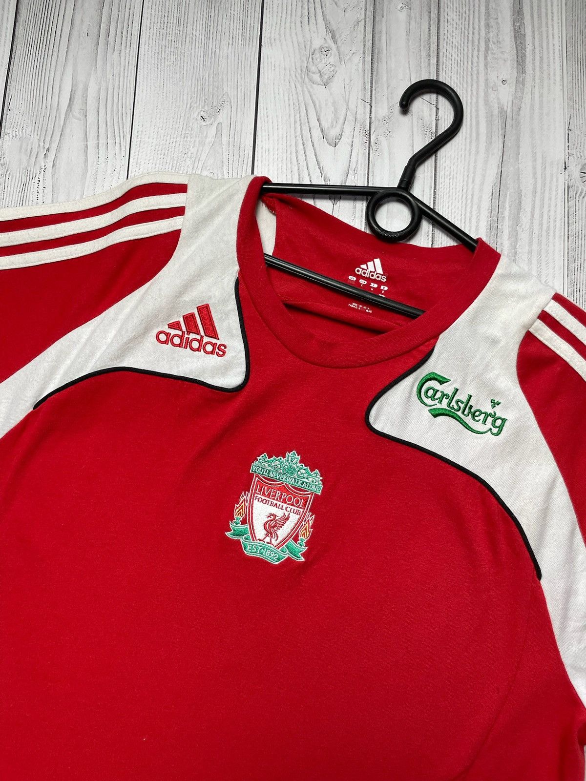 Vintage Vintage adidas Liverpool soccer jersey size L training tee Size US L / EU 52-54 / 3 - 2 Thumbnail
