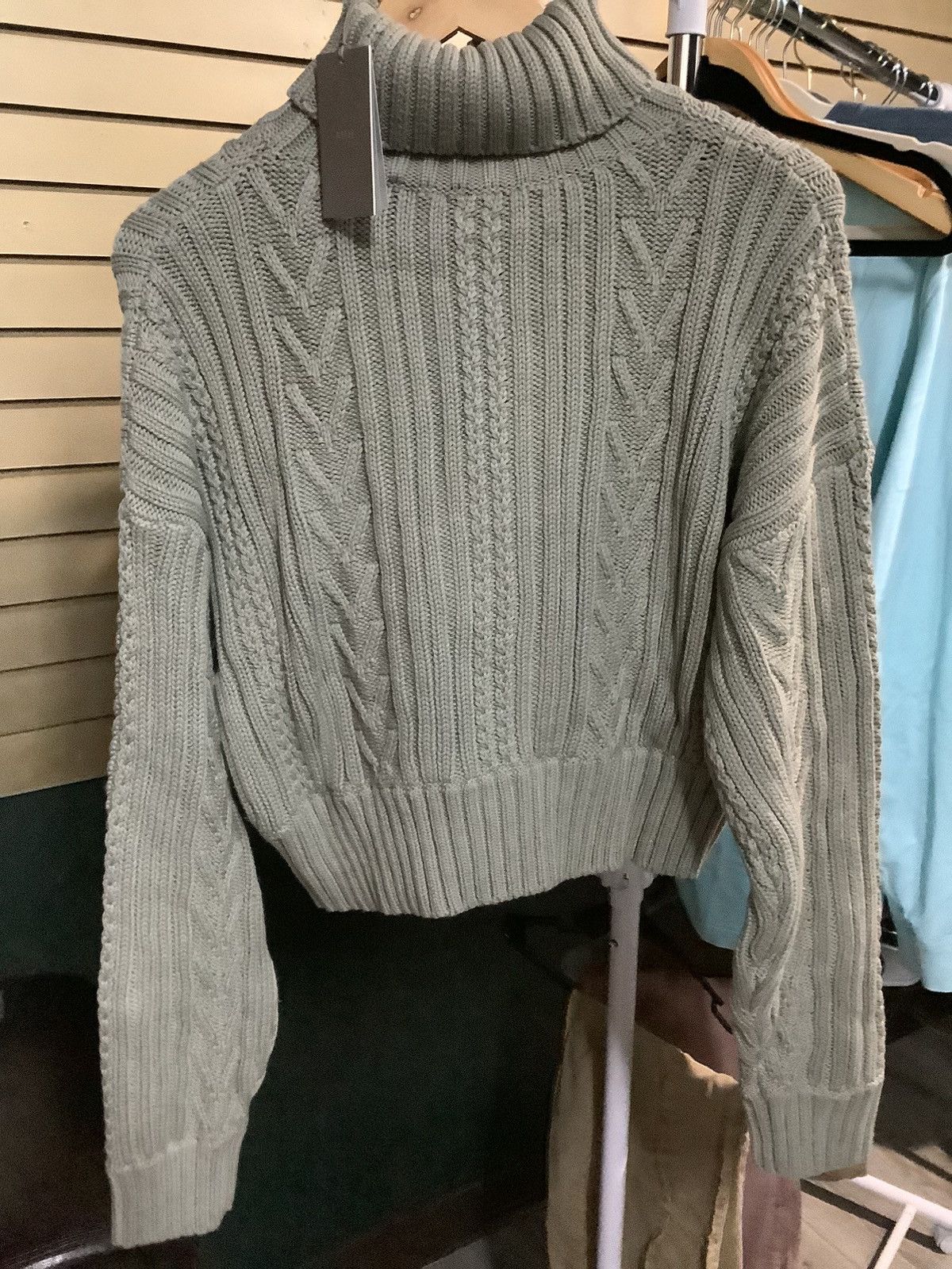 Kith Kith Grey Cable Knit Turtleneck Crop Top Size XL / US 12-14 / IT 48-50 - 3 Thumbnail