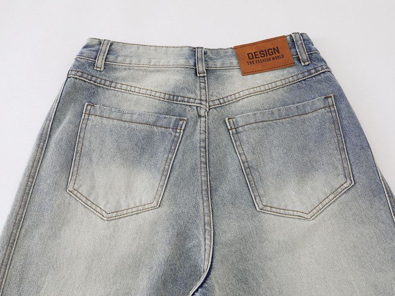 Vintage American retro washed loose straight wide-leg jeans for men Size US 32 / EU 48 - 4 Thumbnail