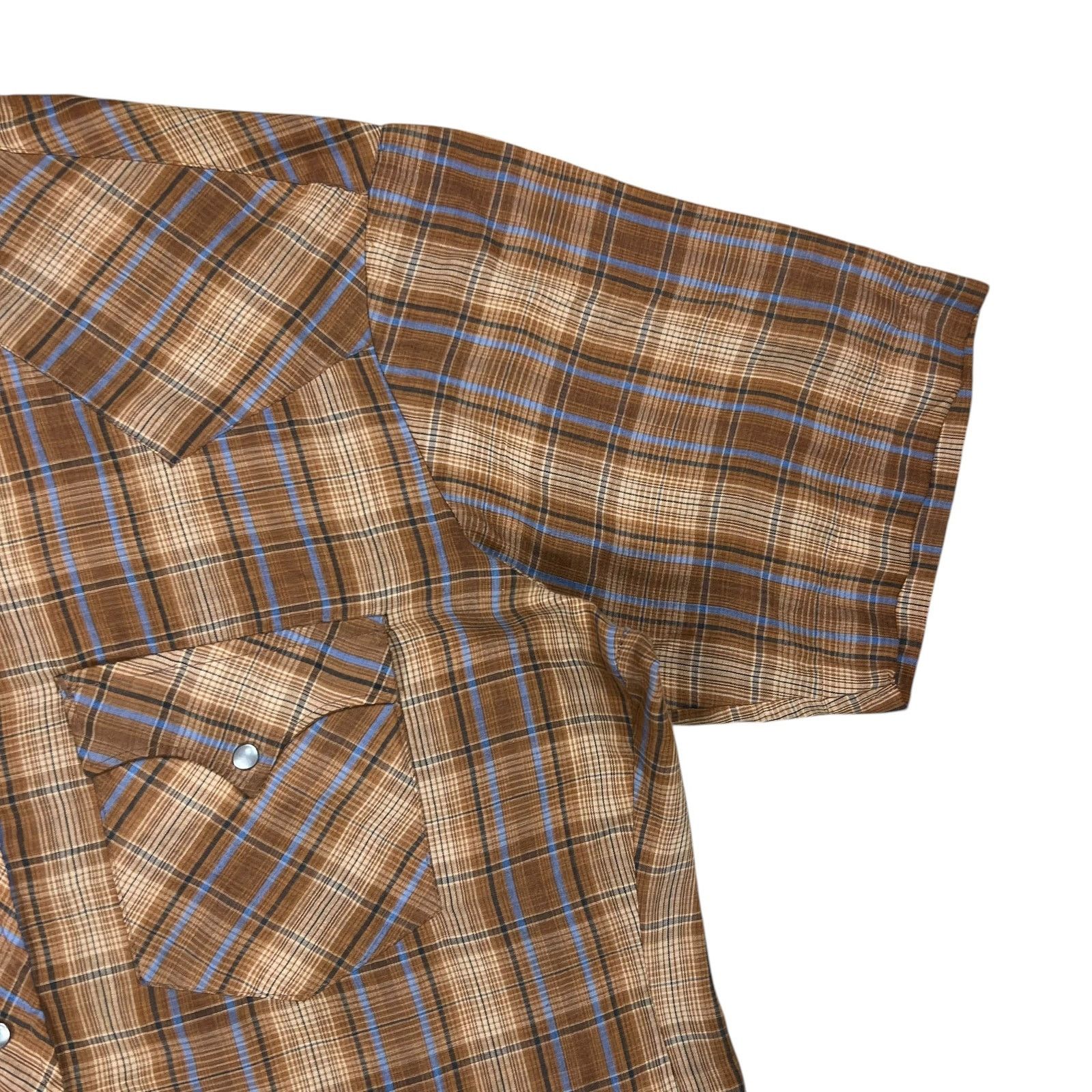 Vintage Vintage 1970s plaid short sleeve pearl snap button up shirt Size US L / EU 52-54 / 3 - 5 Thumbnail