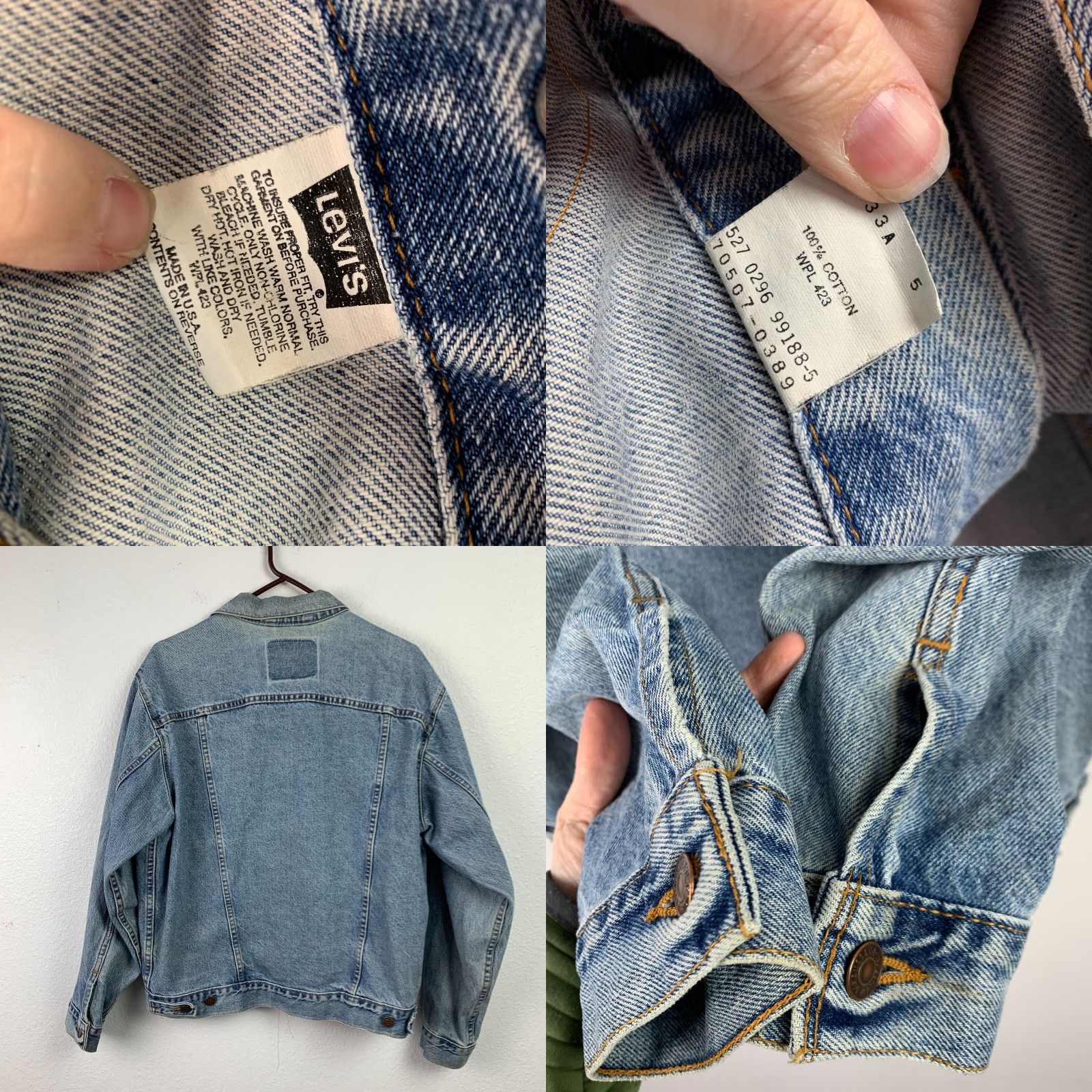 Levi's VINTAGE Levi's 527 Trucker Jacket Mens M 1990s Blue Denim Rockabilly USA Size US M / EU 48-50 / 2 - 8 Thumbnail