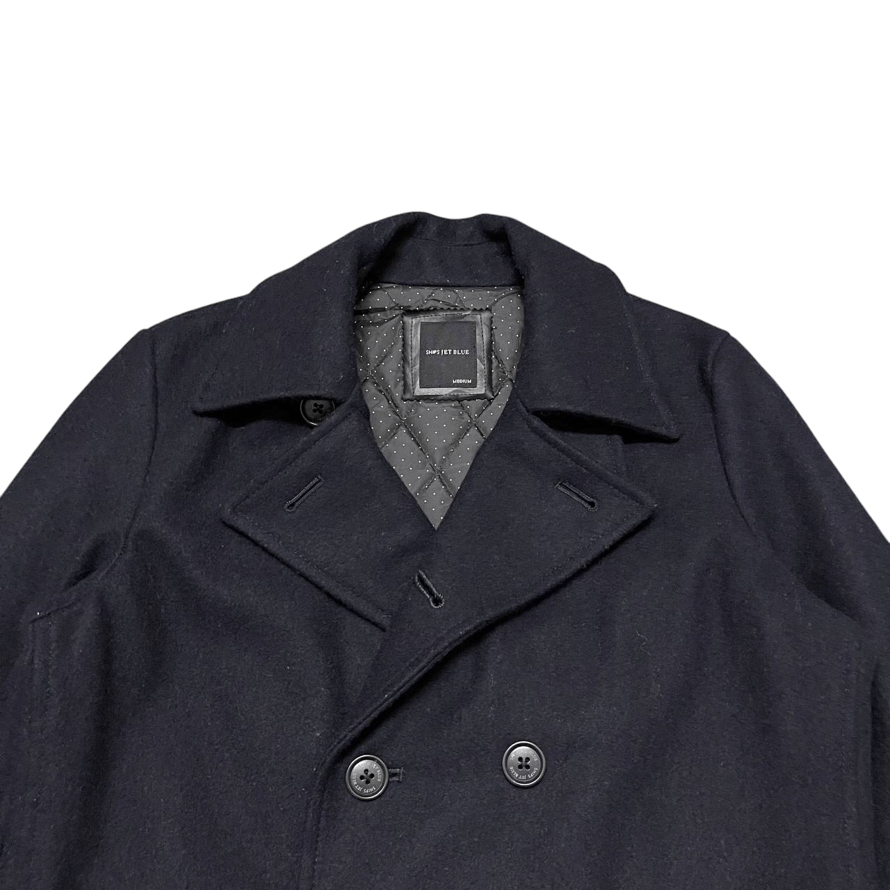 Ships Jet Blue Vintage Ships Jet Blue Wool Coat Double Breasted Size US M / EU 48-50 / 2 - 2 Thumbnail