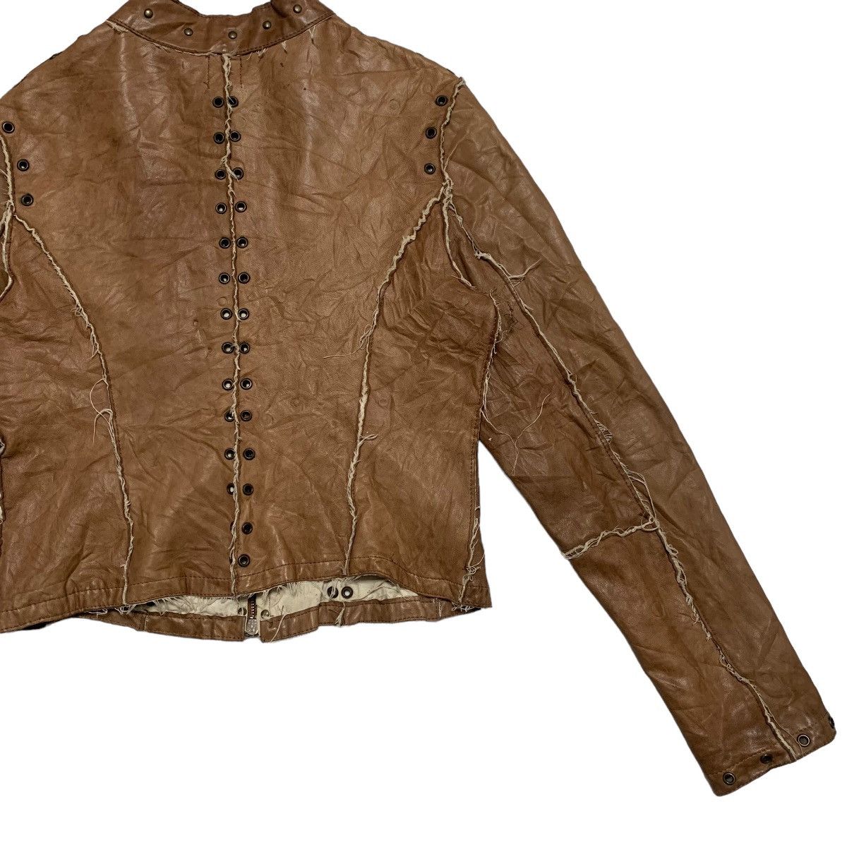 Other Nhard Frayed Leather Jacket Size L / US 10 / IT 46 - 11 Thumbnail