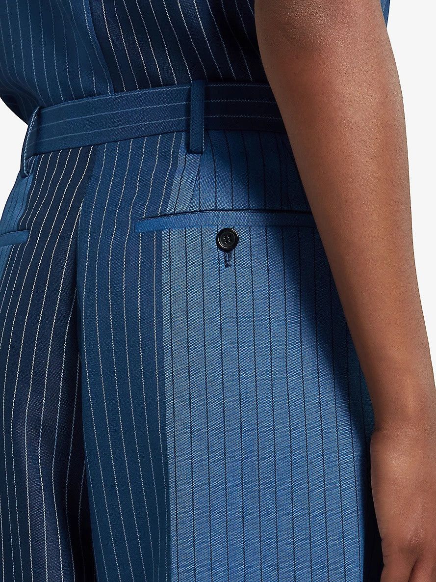 Marni o1w1db10125 Pinstriped Straight Pants in Blue Size 26" / US 2 / IT 38 - 5 Thumbnail