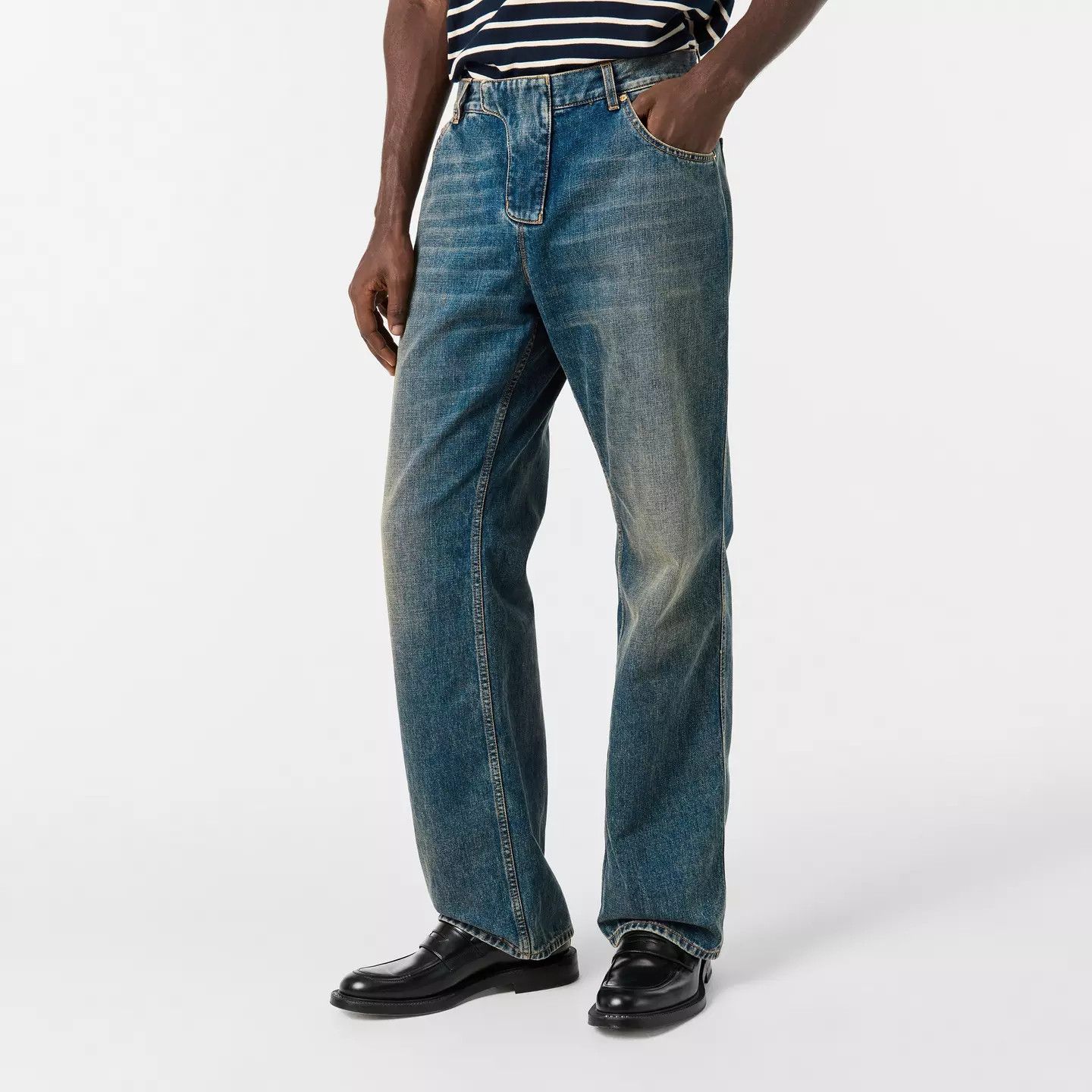 Balmain o1g2r1mq0426 Straight Leg Jeans in Blue Size US 36 / EU 52 - 3 Thumbnail