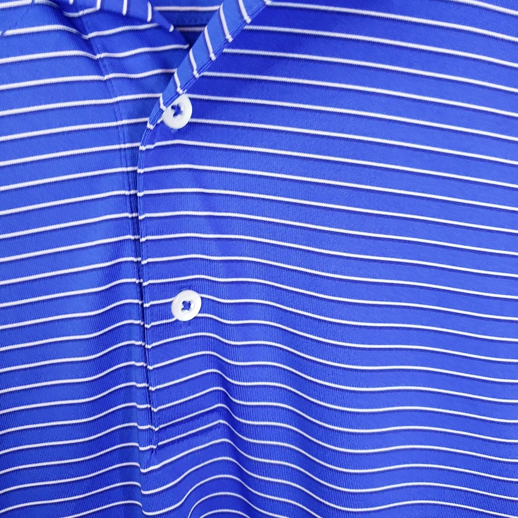 Vintage Donald Ross Polo Shirt Men XL Blue White Striped Short Sleeve Golf Performance T Shirt Polo Hat? Size US XL / EU 56 / 4 - 5 Thumbnail
