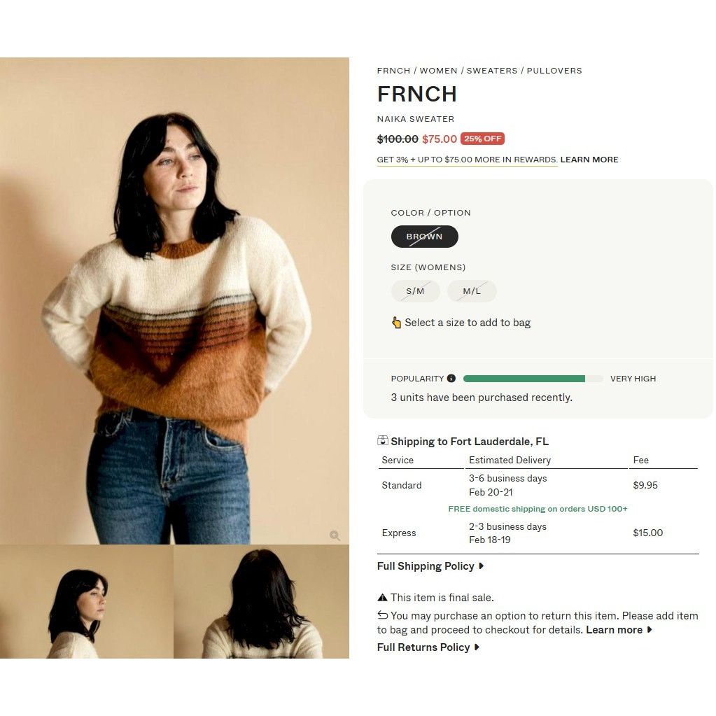 FRNCH FRNCH Paris Sweater Mohair Blend M/ L Colorblock Stripe Size M / US 6-8 / IT 42-44 - 13 Thumbnail