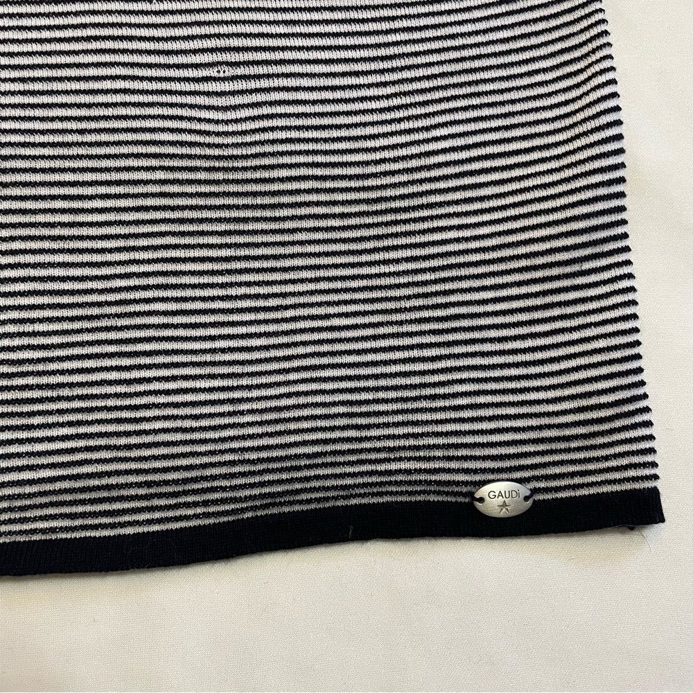 Other NWT New $119 GAUDI Cotton Black White Stripes Sweater Size Size US XL / EU 56 / 4 - 6 Thumbnail