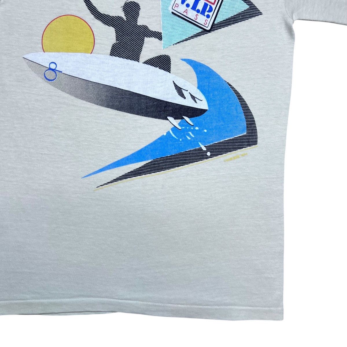 Ocean Pacific Vintage 1980s Ocean Pacific Surfing VIP Pass Graphic T-Shirt Size US XS / EU 42 / 0 - 14 Thumbnail