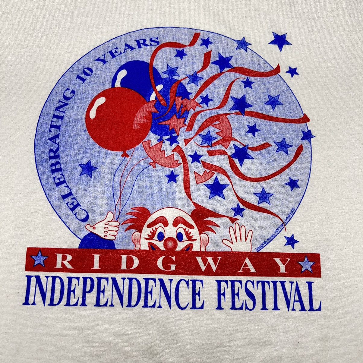 Other VTG Clown Circus Tee Shirt White Independence Single Stitch Size US XL / EU 56 / 4 - 2 Thumbnail