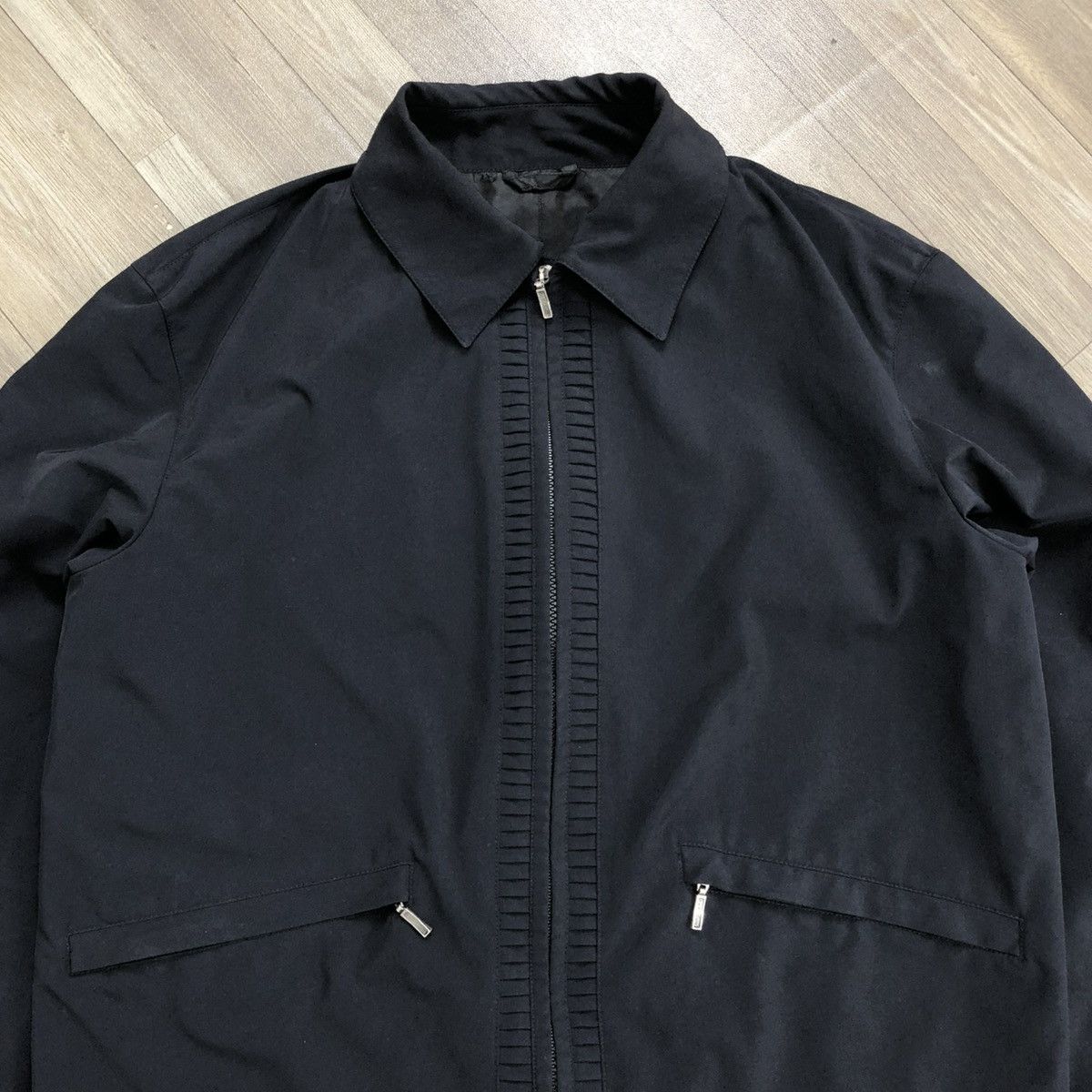 Versace 🇮🇹 Vintage Gianni Vercase Luxury Designer Black Work Jacket Size US L / EU 52-54 / 3 - 4 Thumbnail