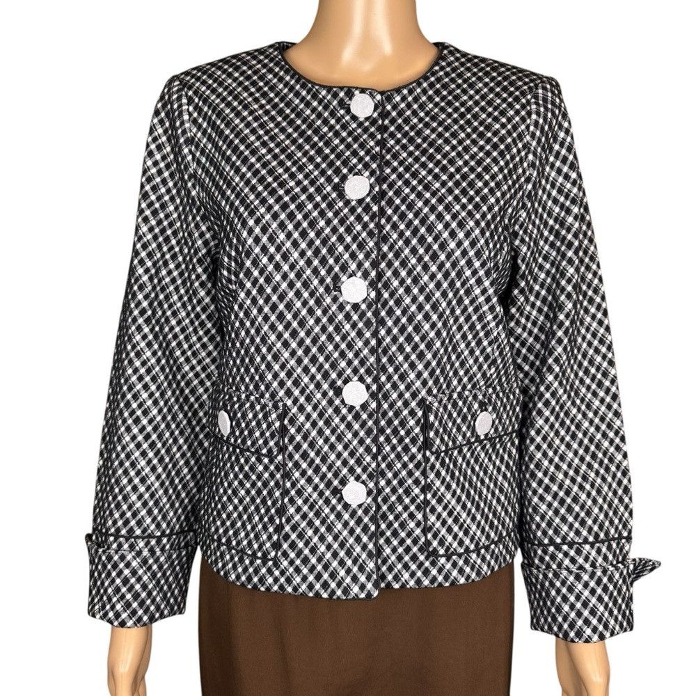 Spanx NWT New Spanx Ponte Lady Jacket Jacquard Black White Plaid Size M / US 6-8 / IT 42-44 - 3 Thumbnail