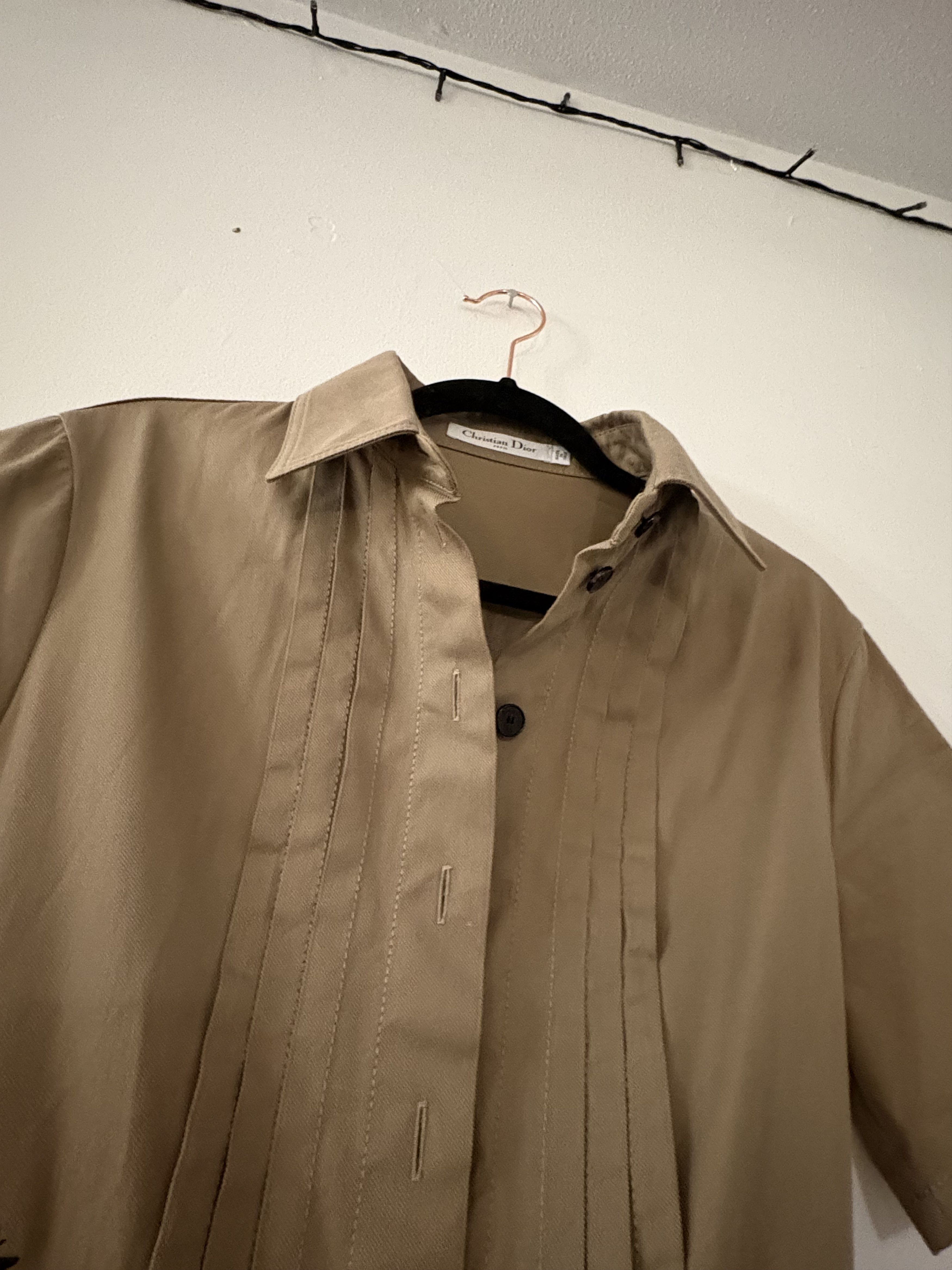 Dior Dior Belted Cotton Trench Coat Midi Dress in Tan SZ 6 NWOT Size S / US 4 / IT 40 - 10 Thumbnail