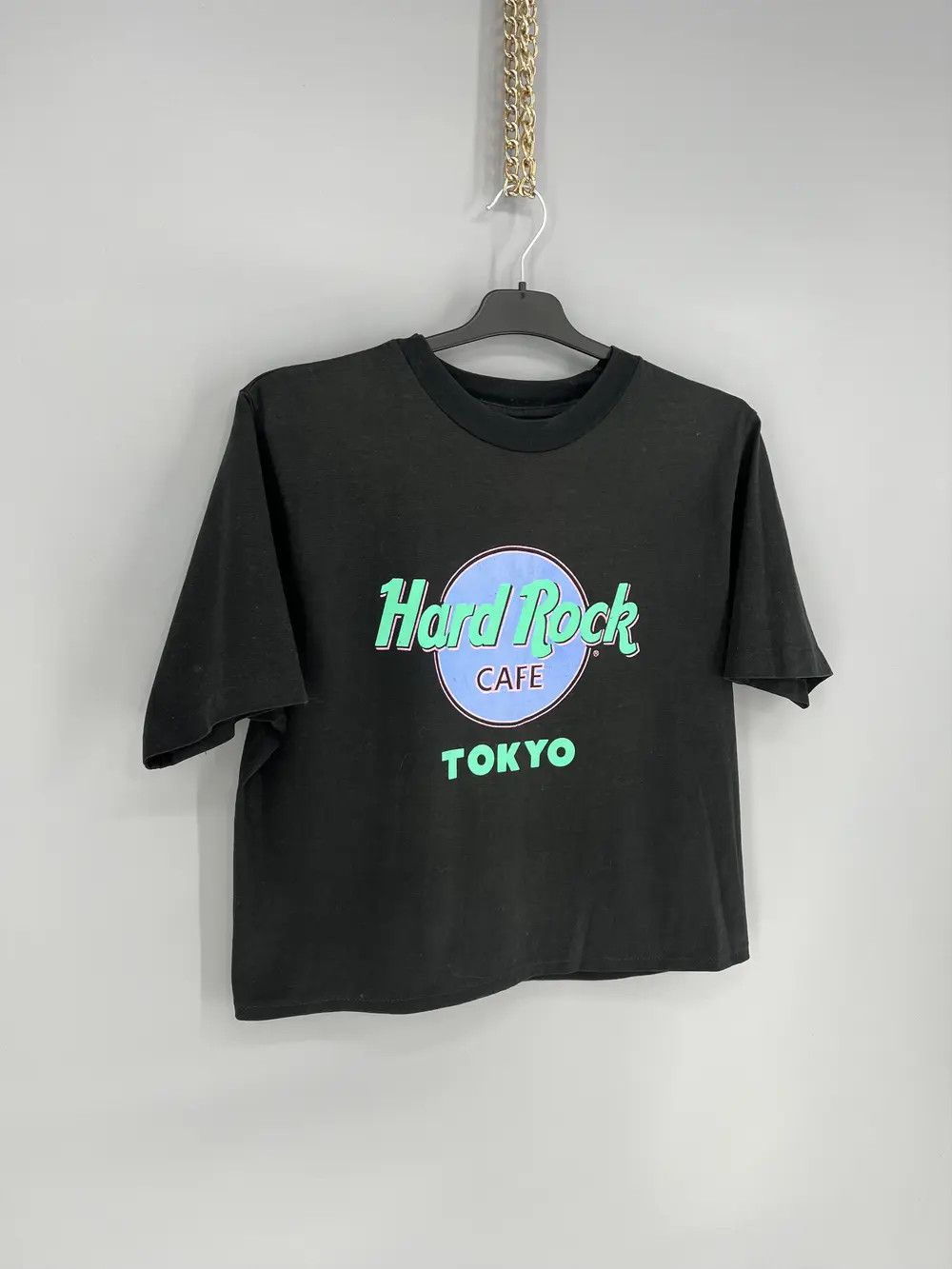 Band Tees Vintage 90s Hard Rock Cafe Tokyo Single Stitch CropTop Shirt Size L / US 10 / IT 46 - 2 Thumbnail