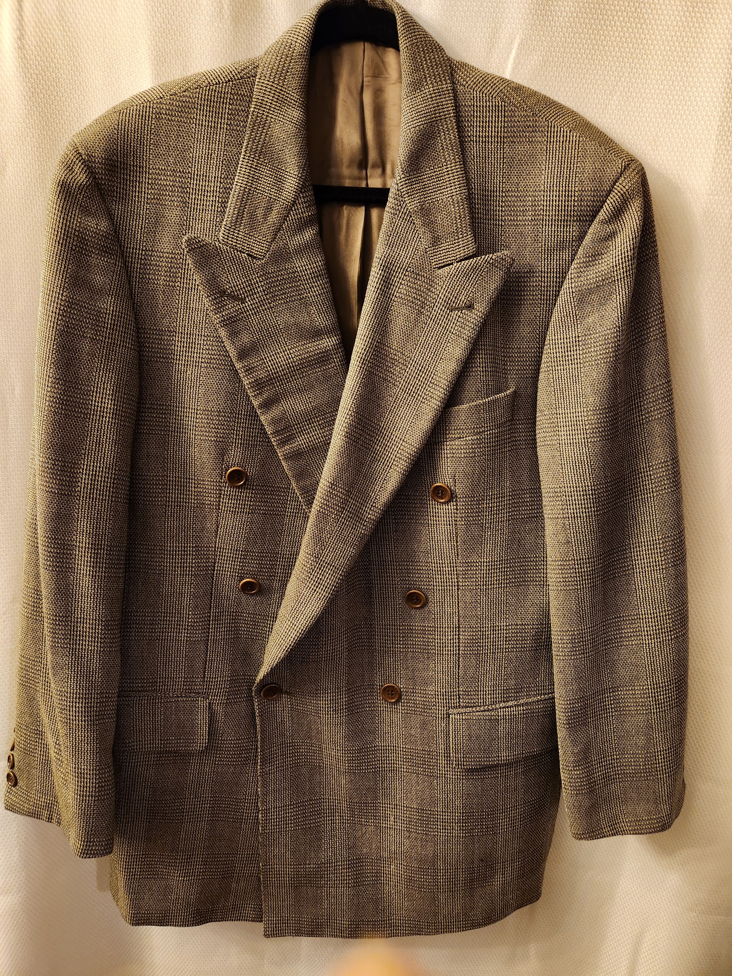 Hugo Boss Vintage Zues/Akropolis Double Breasted Glen Plaid Blazer Size 44R - 1 Thumbnail