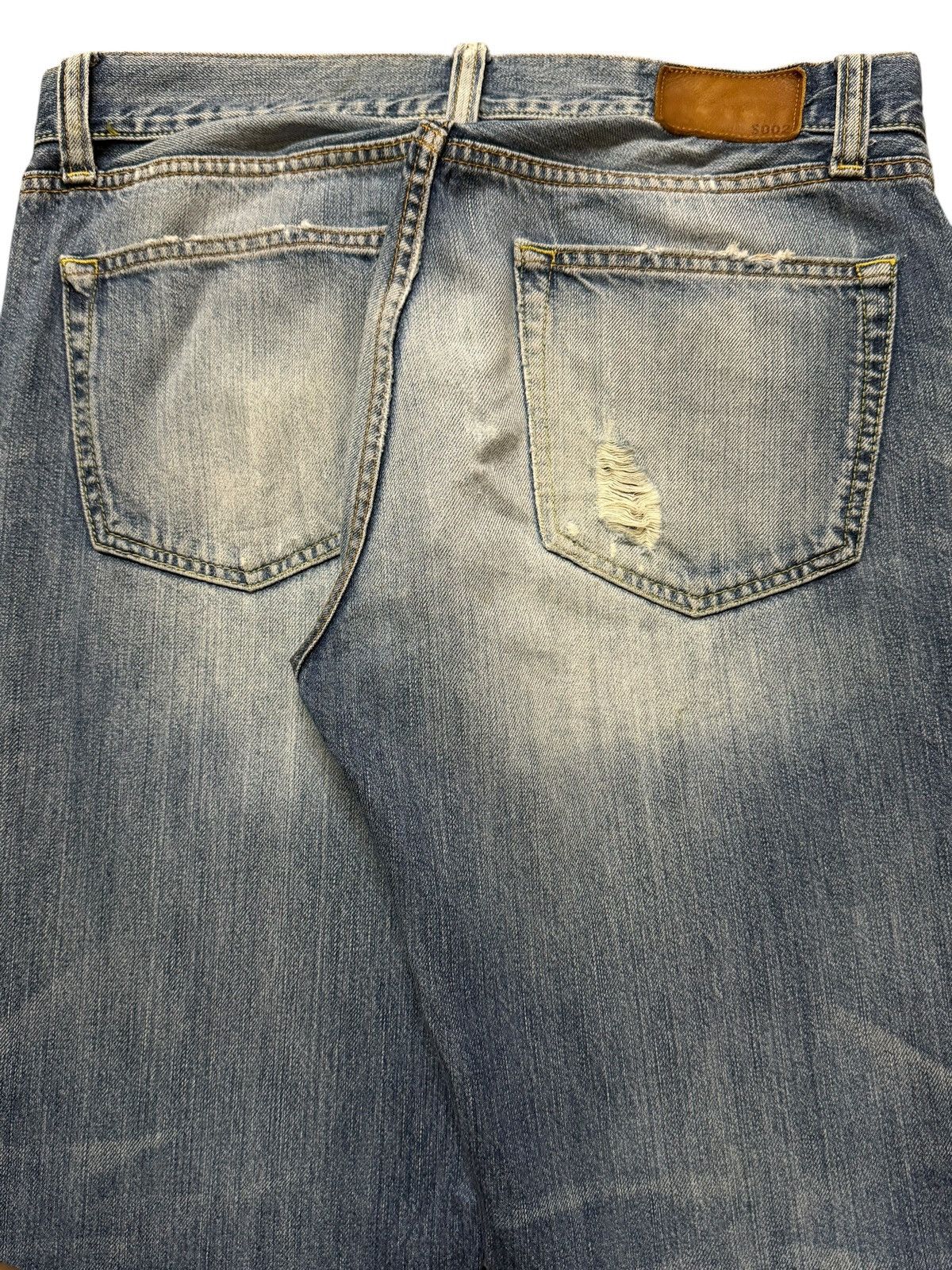 Uniqlo Vintage Y2K Japanese Uniqlo Blue Faded Wash Distress Loose Size US 32 / EU 48 - 5 Thumbnail