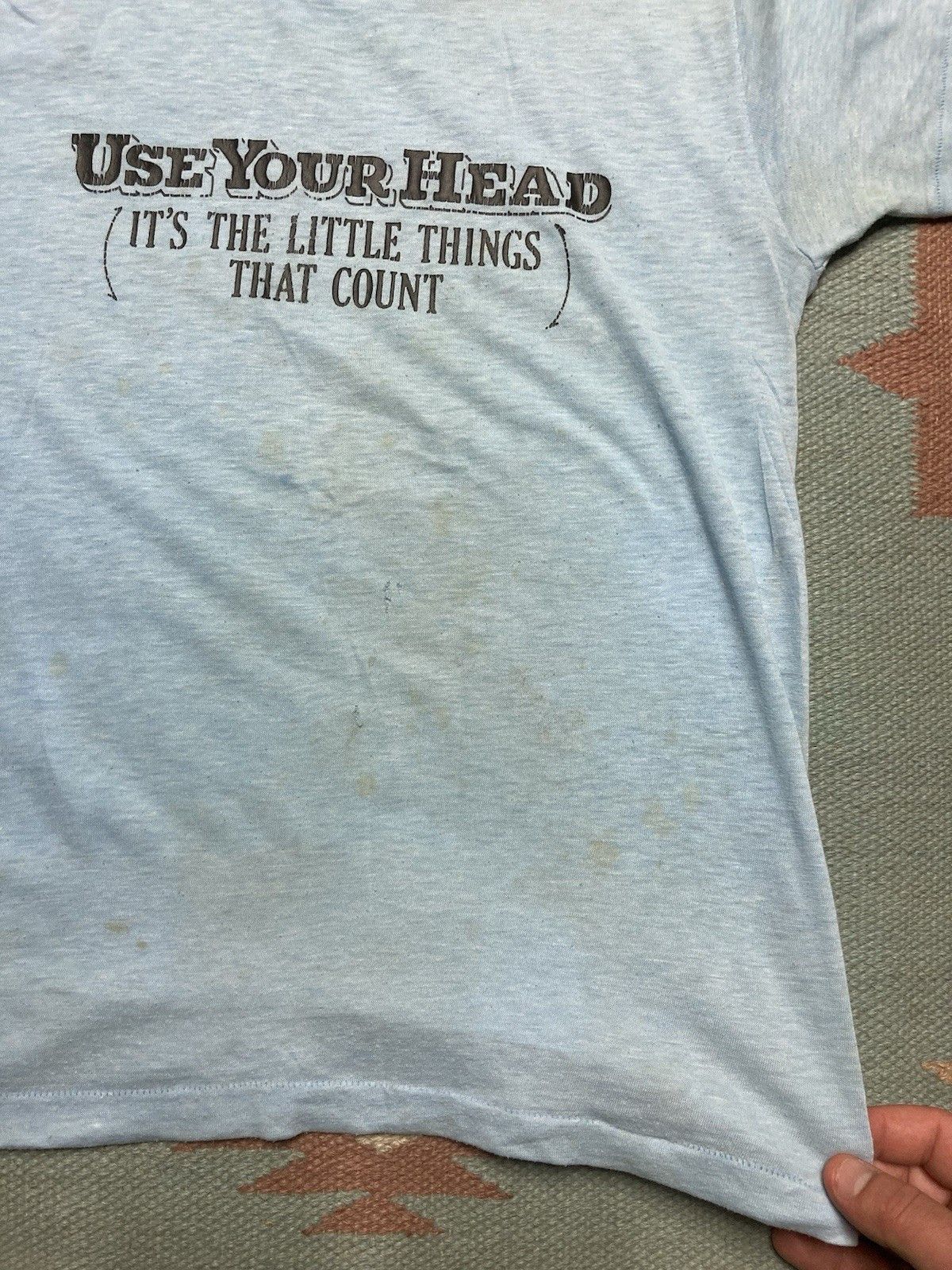 Vintage Vtg 70s t shirt use your head funny boys L women’s baby tee Size S / US 4 / IT 40 - 4 Thumbnail