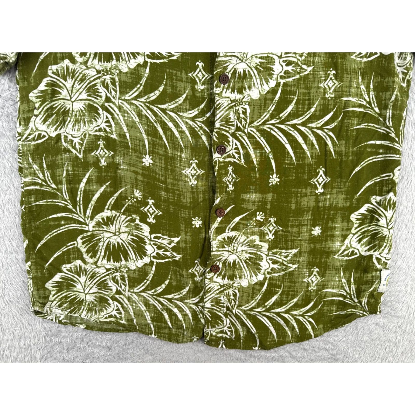 Vintage Margaritaville Shirt Men Large Green Floral Leaf 100% Rayon Hawaiian Button Up Size US L / EU 52-54 / 3 - 5 Thumbnail