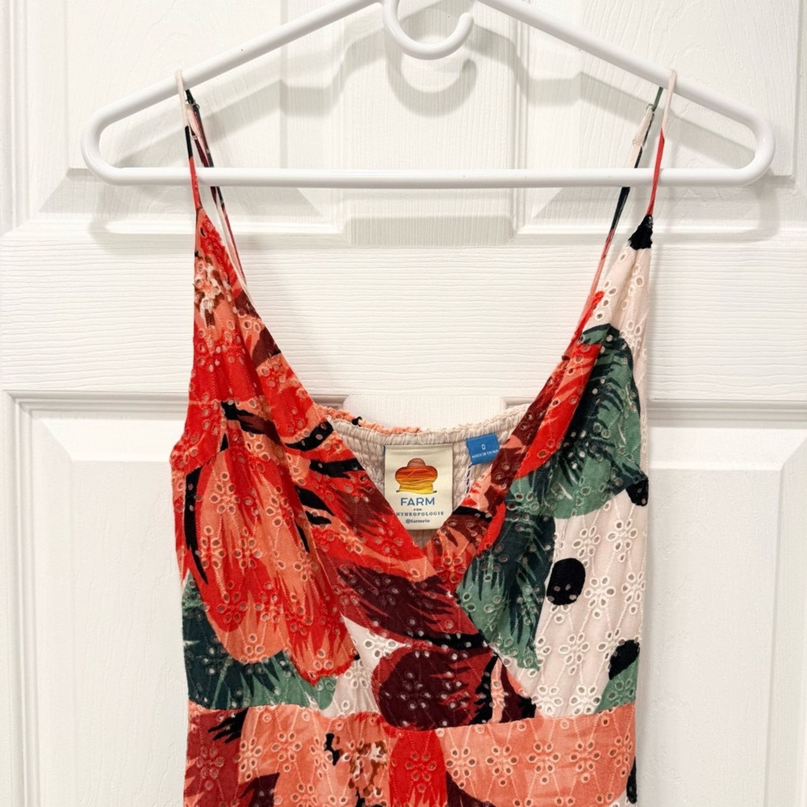 Farm Rio Anthropologie Farm Rio Riviera Eyelet Maxi Dress Size XS / US 0-2 / IT 36-38 - 3 Thumbnail