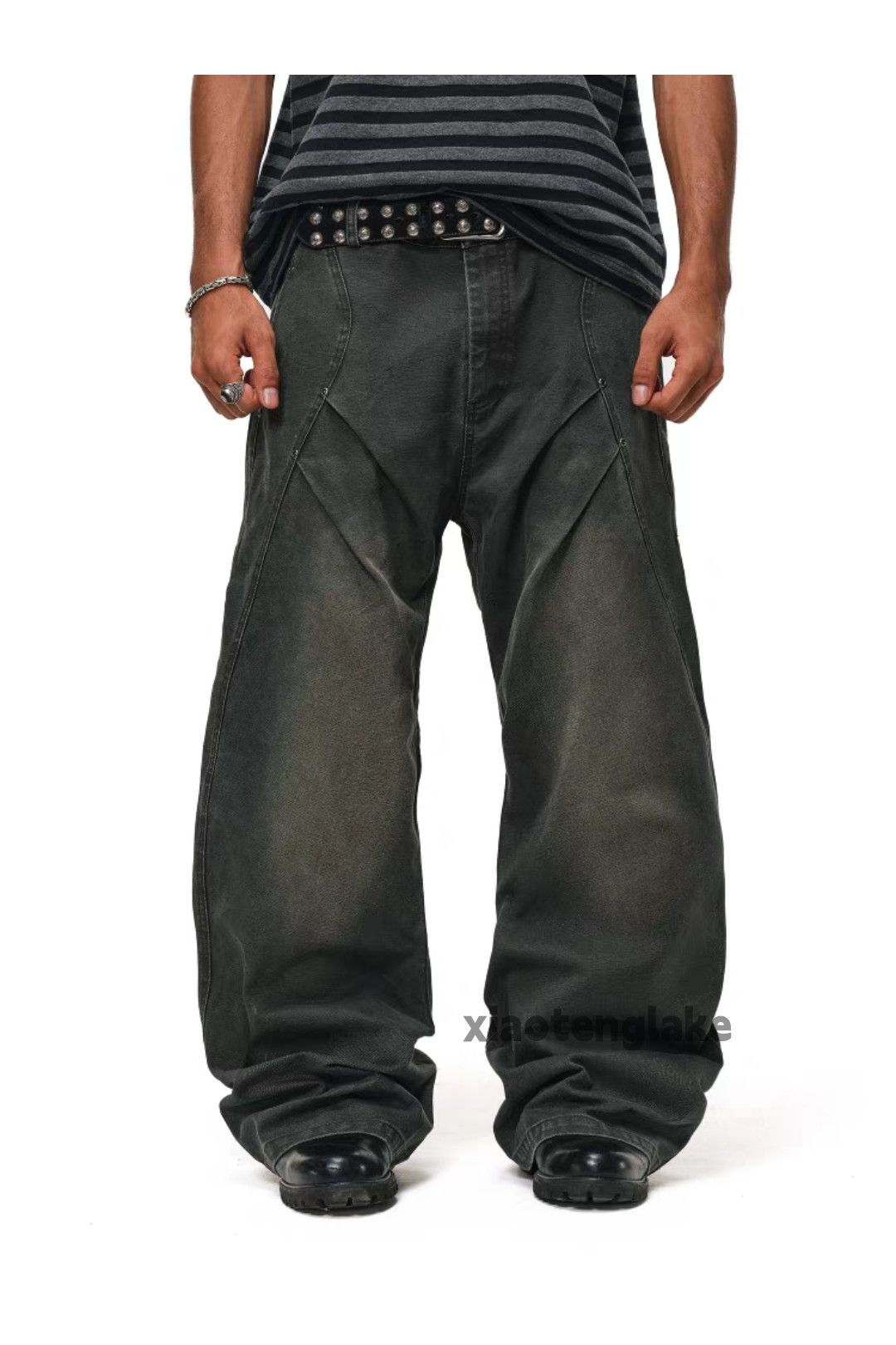 Vintage Utility washed faded loose baggy skate pleated cargo pants Size US 34 / EU 50 - 4 Thumbnail