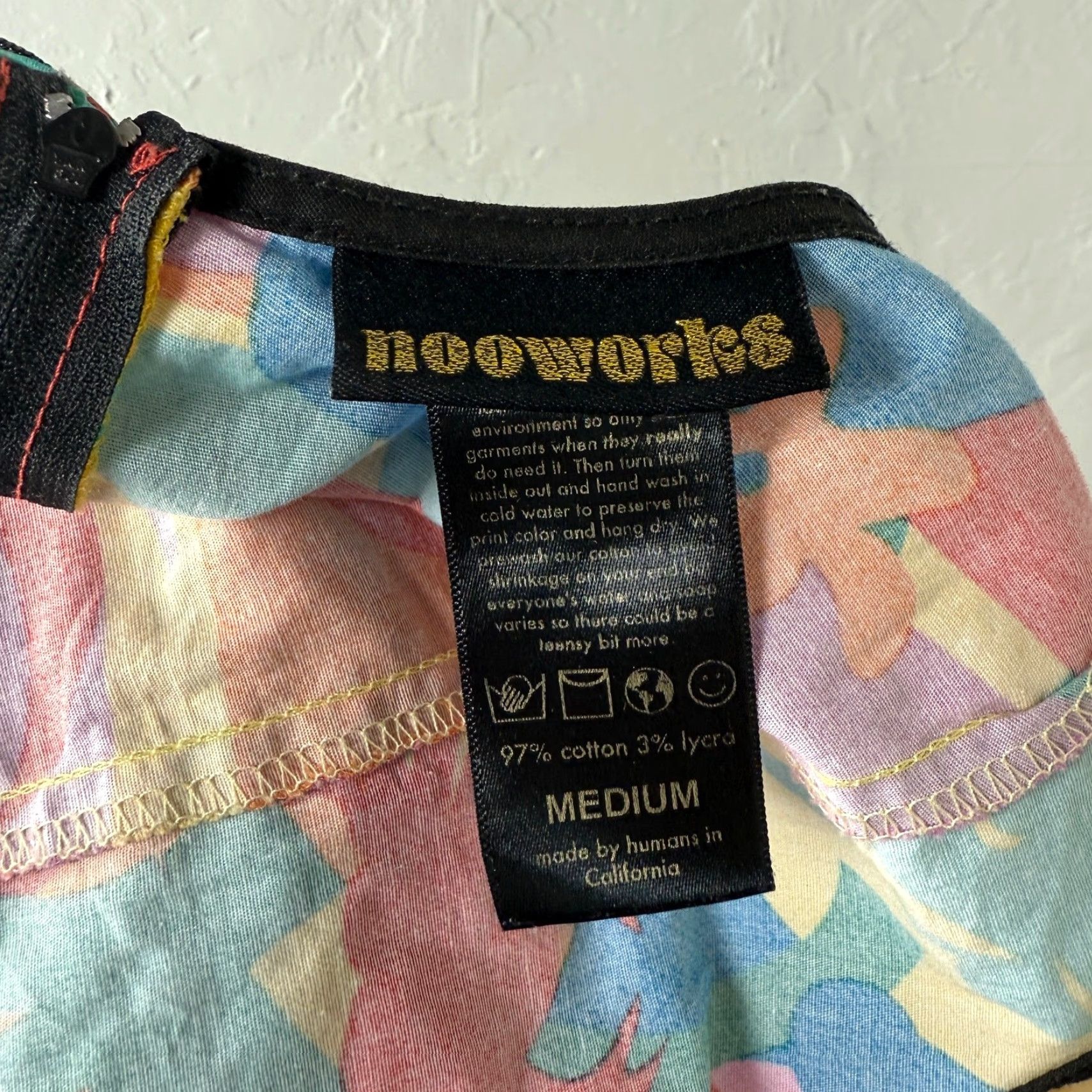 Nooworks Women's Dress M Stretch Floral Cotton Tropico Tropical Pockets V5