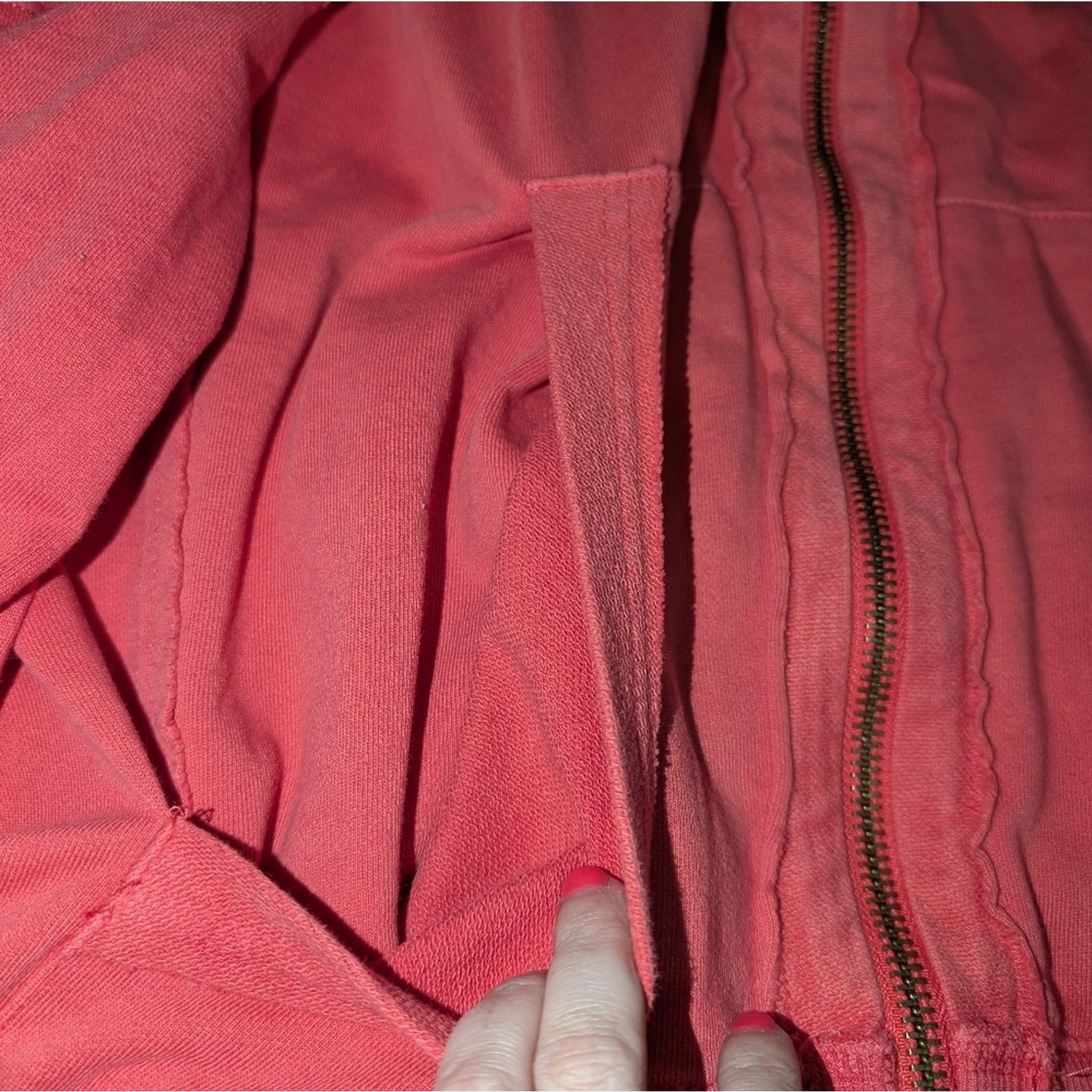 Free People We The Free Red Zip-Up Jacket Size L / US 10 / IT 46 - 3 Thumbnail