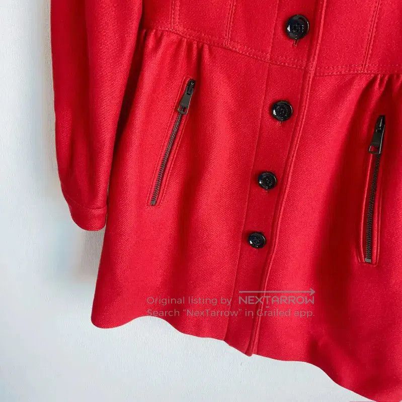 Burberry Burberry Red Wool Blend Long Coat. Size S / US 4 / IT 40 - 3 Thumbnail