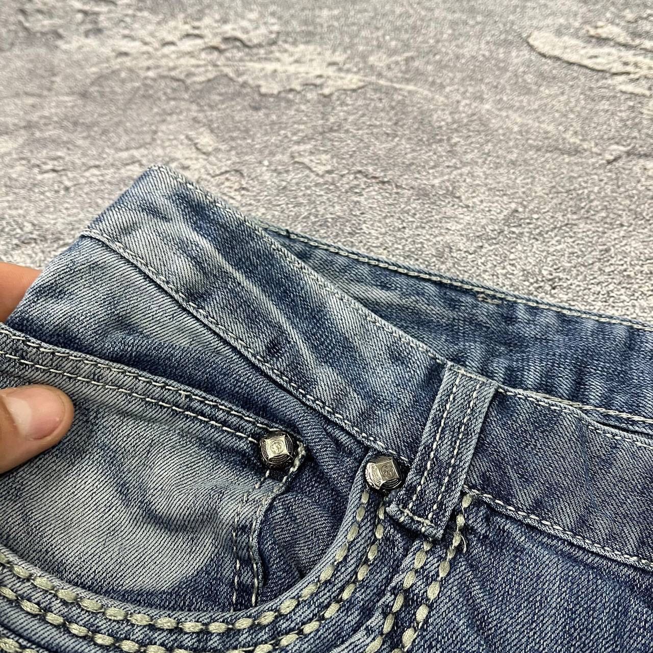 Vintage Y2K Kosmo Lupo Jeans Denim Washed Embroidered Logo Size US 32 / EU 48 - 8 Thumbnail