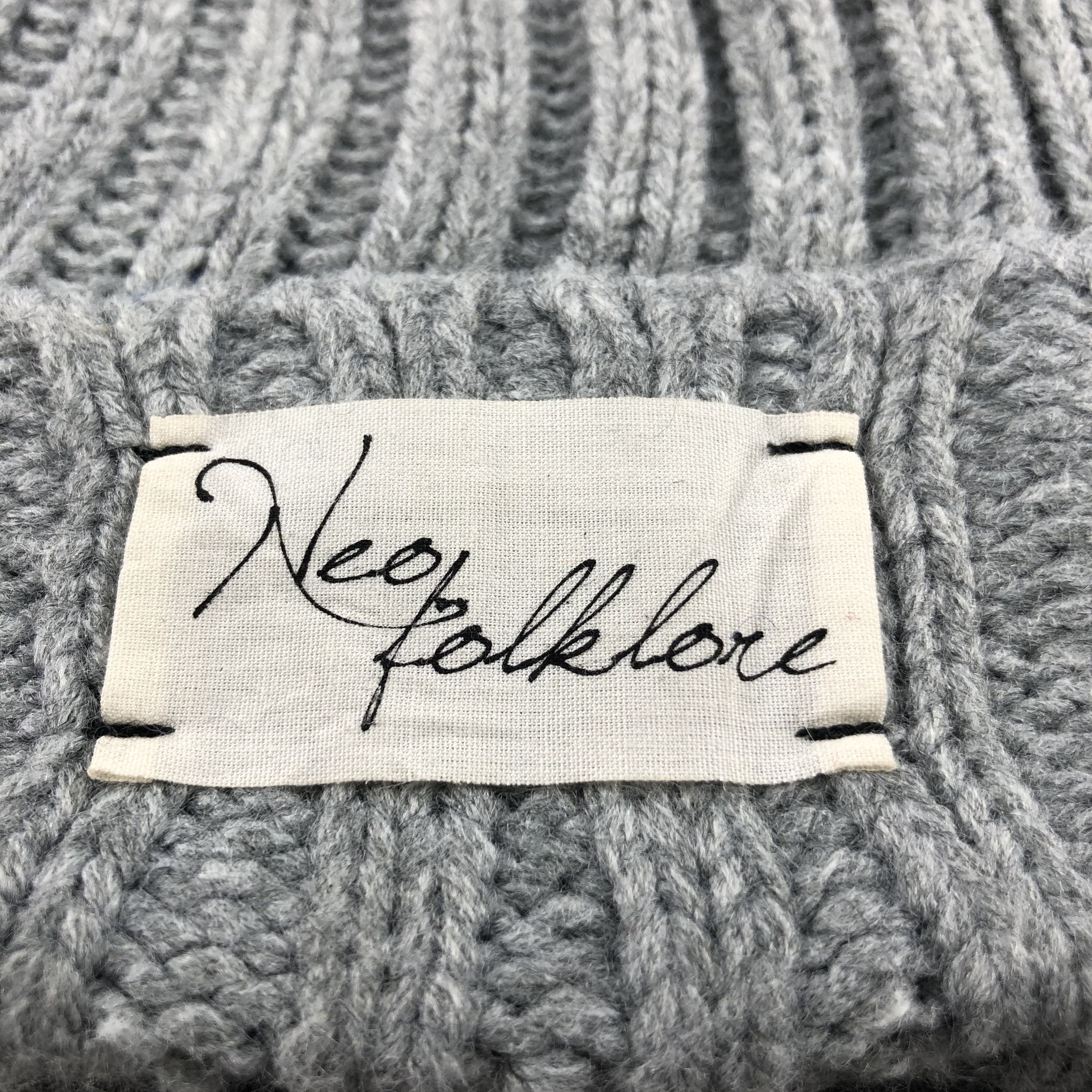 Vintage Neo Folklore Grey Beanie Snowcap Snow Hat B417 Size ONE SIZE - 4 Thumbnail