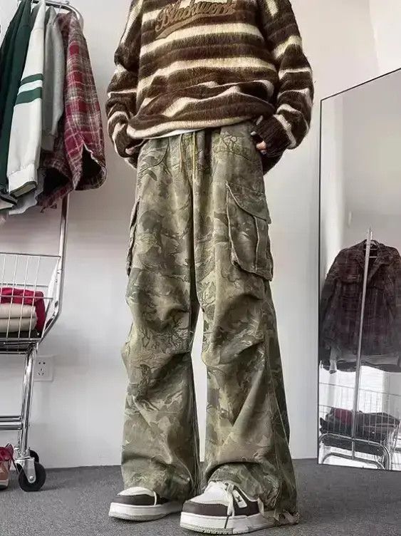Japanese Brand Loose straight leg wide leg camouflage jeans Size US 32 / EU 48 - 5 Thumbnail