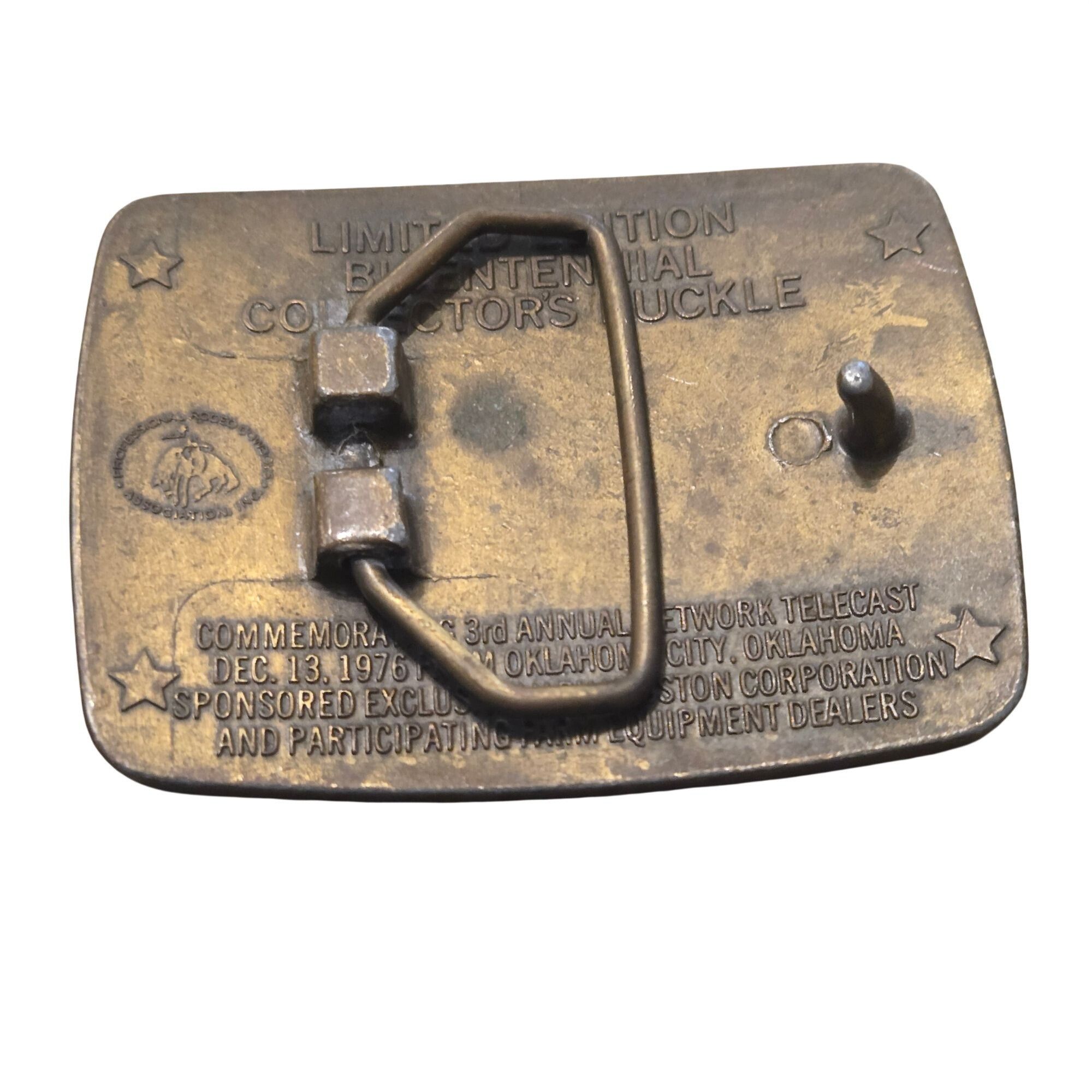 Other 1976 Hesston Rodeo Belt Buckle Vintage NFR Saddle Bronc Cowb Size ONE SIZE - 3 Thumbnail