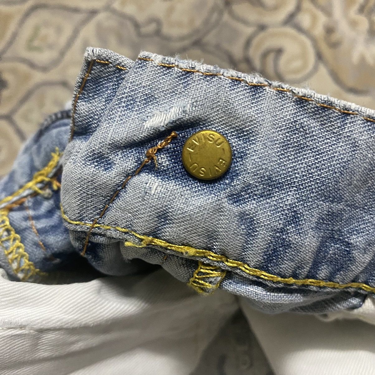 Evisu Evisu Light Denim Flare Jeans Thrashed Size 30" / US 8 / IT 44 - 18 Thumbnail