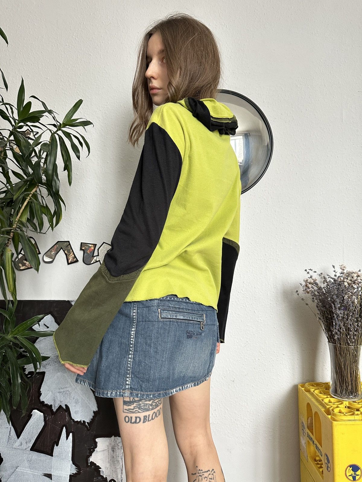 Japanese Brand × Vintage Vintage Y2K Patchwork Fairy Hoodie Streetwear Size ONE SIZE - 6 Thumbnail