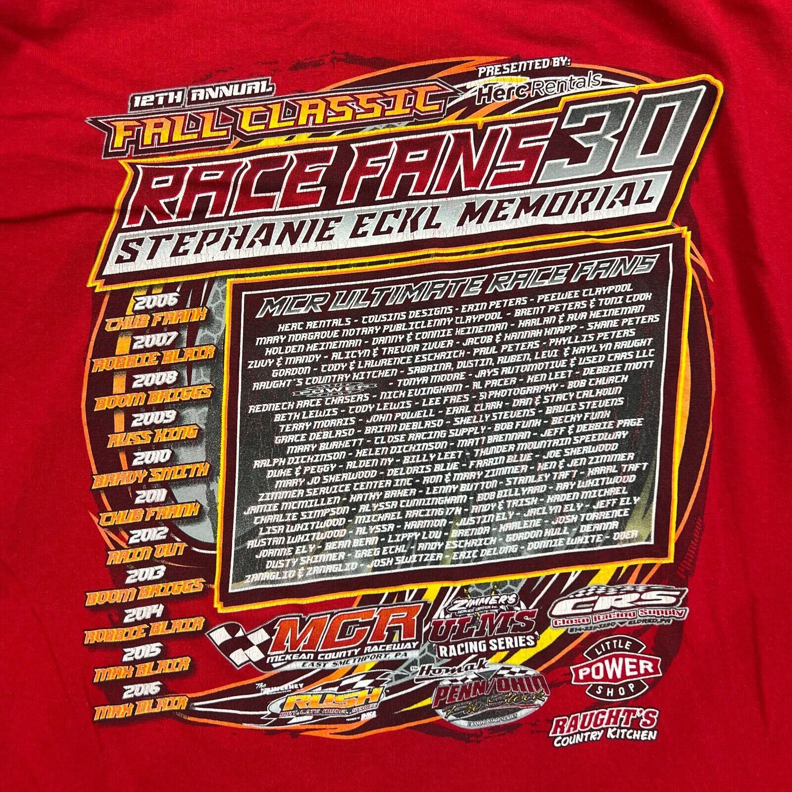 NASCAR × Vintage 2016 Fall NASCAR Racing T Shirt Double Sided Graphic Tee Size US L / EU 52-54 / 3 - 7 Thumbnail