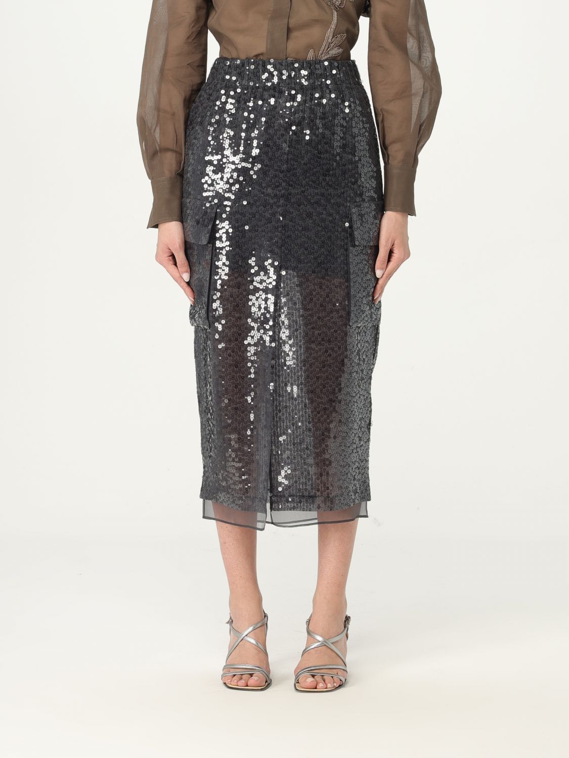 image of Brunello Cucinelli Skirt Woman Charcoal, Women's (Size 26)