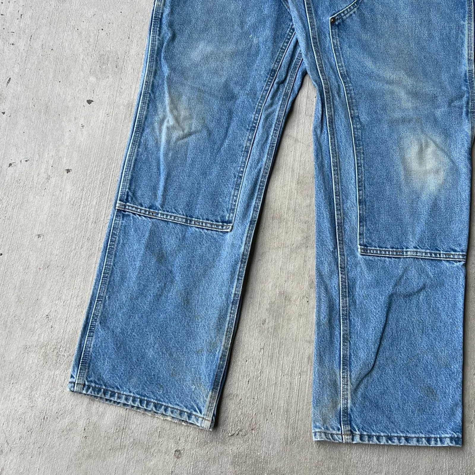 Carhartt × Vintage Carhartt blue denim jeans double knee work carpenter pants Size US 36 / EU 52 - 4 Thumbnail