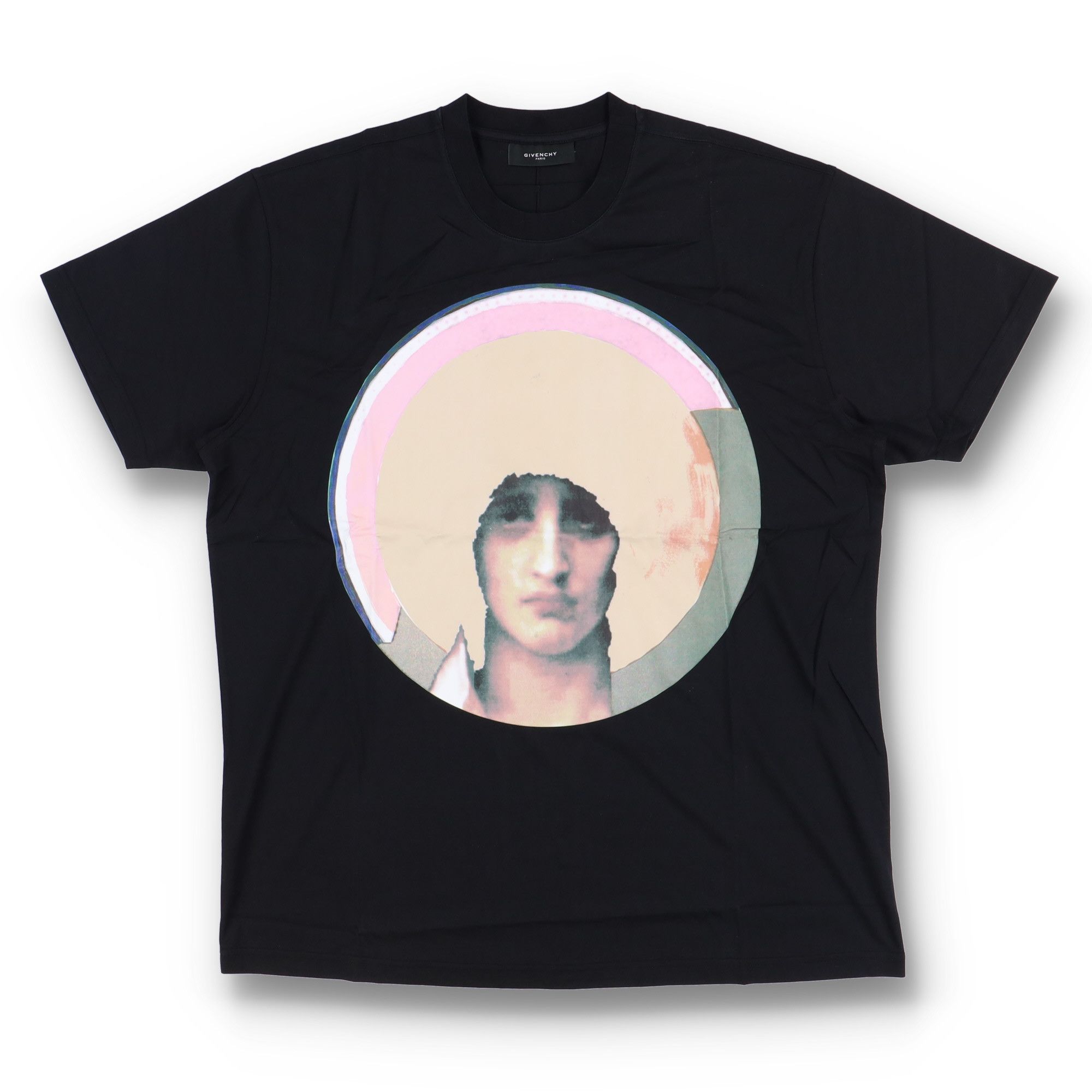 Givenchy Black Silk Organza Madonna Cross Oversized T-Shirt | Grailed